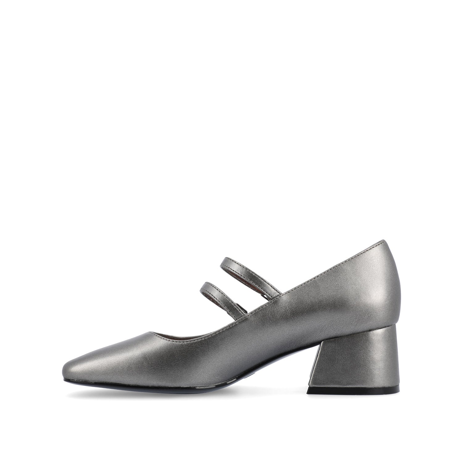 NALLY MARY JANE PUMP HEELS IN VEGAN LEATHER - Pewter PU