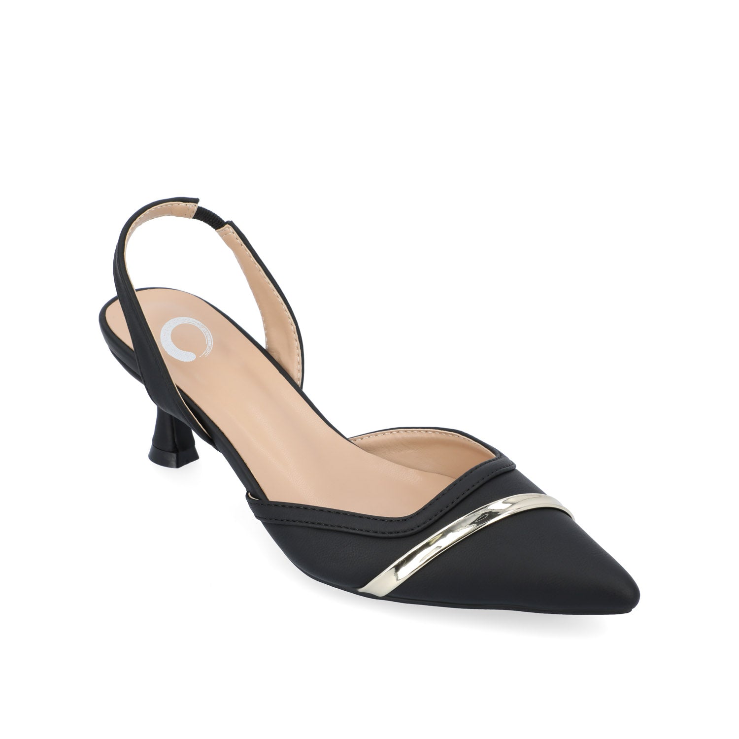 NELLIA SLINGBACK KITTEN HEELS IN TWEED - Black