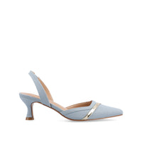 NELLIA SLINGBACK KITTEN HEELS IN TWEED - Light Denim