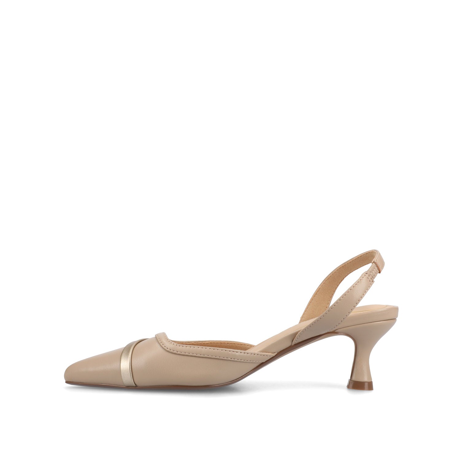 NELLIA SLINGBACK KITTEN HEELS IN TWEED - Taupe PU