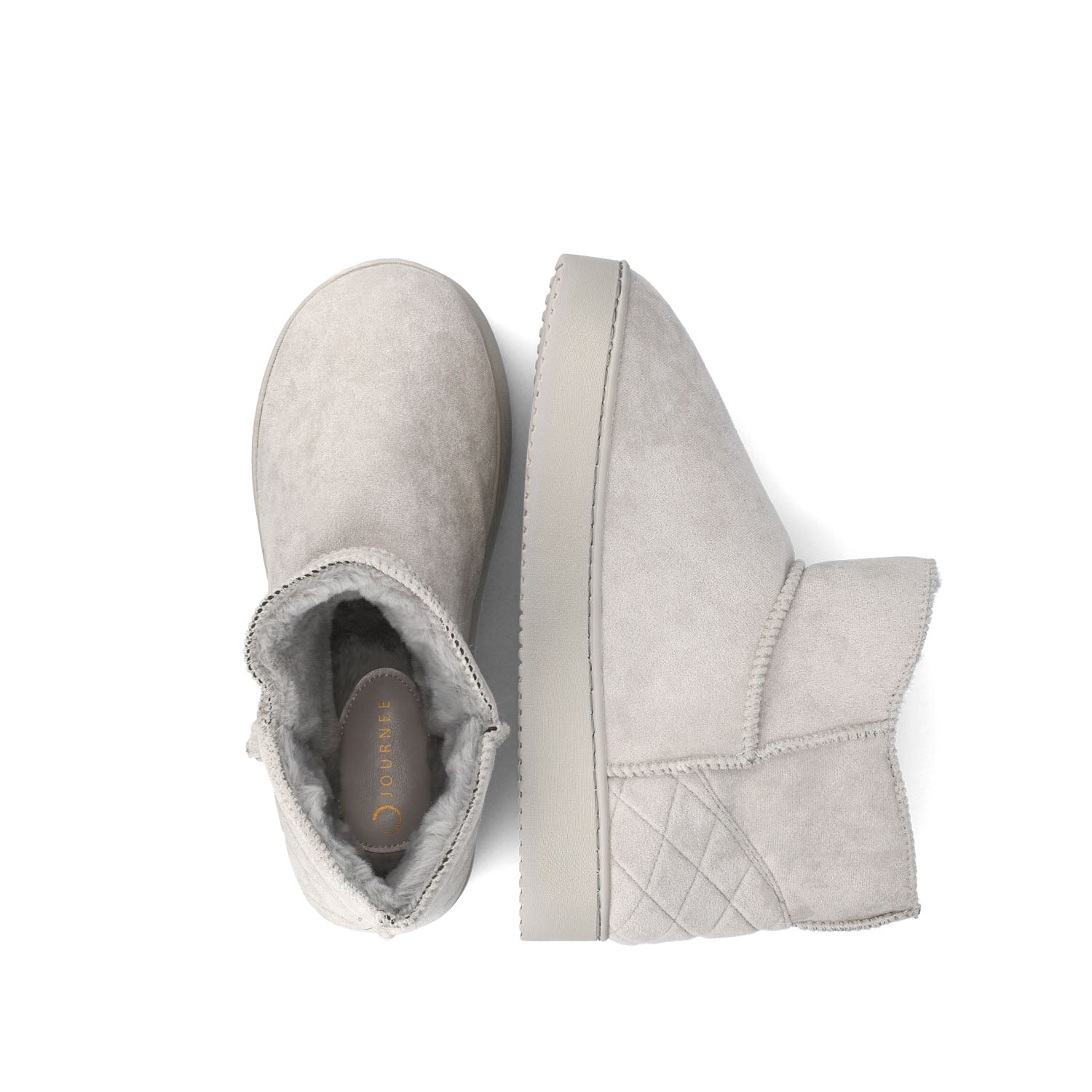 NOA SLIPPER BOOTIES IN FAUX SUEDE - Grey Faux Suede