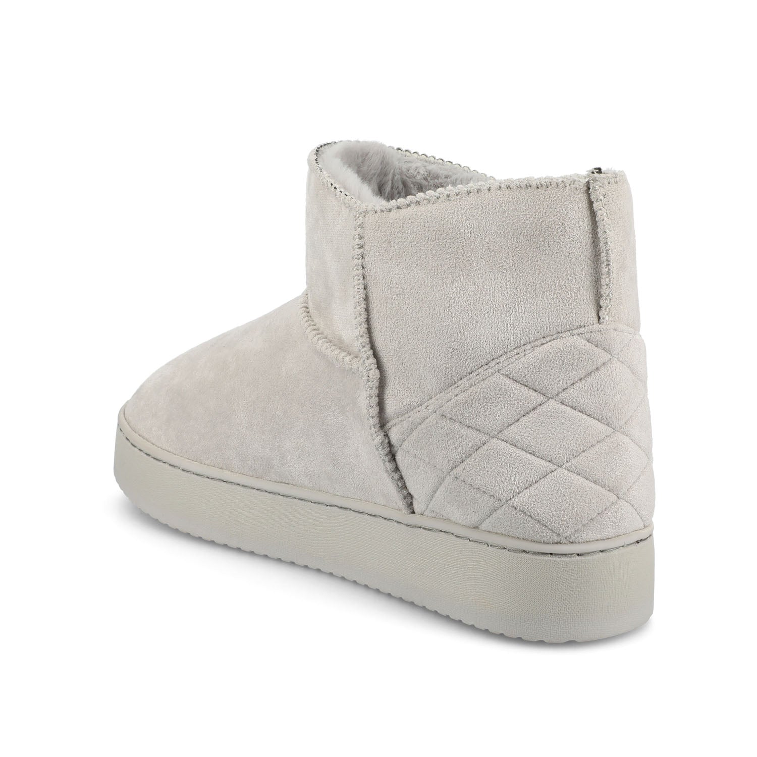NOA SLIPPER BOOTIES IN FAUX SUEDE - Grey Faux Suede