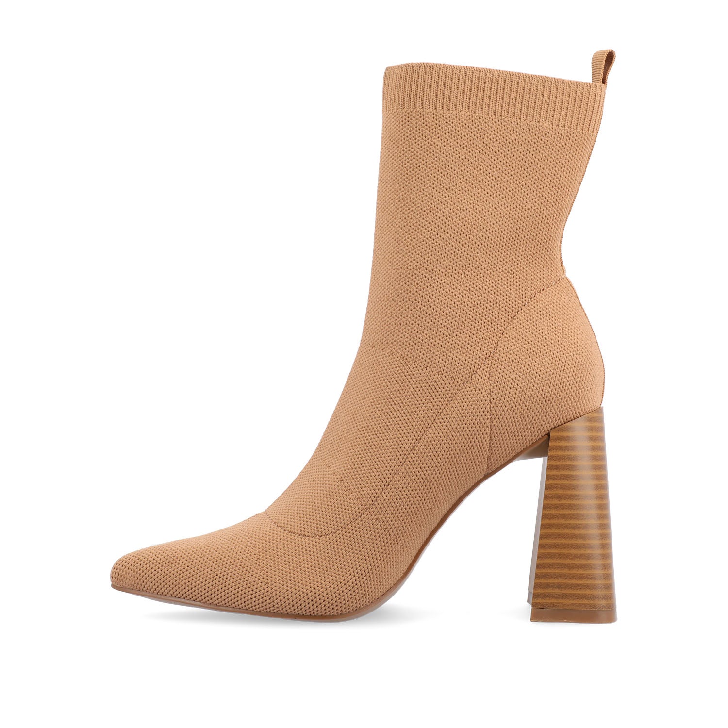 NORALINN SOCK BOOTIES IN KNIT FABRIC - Tan