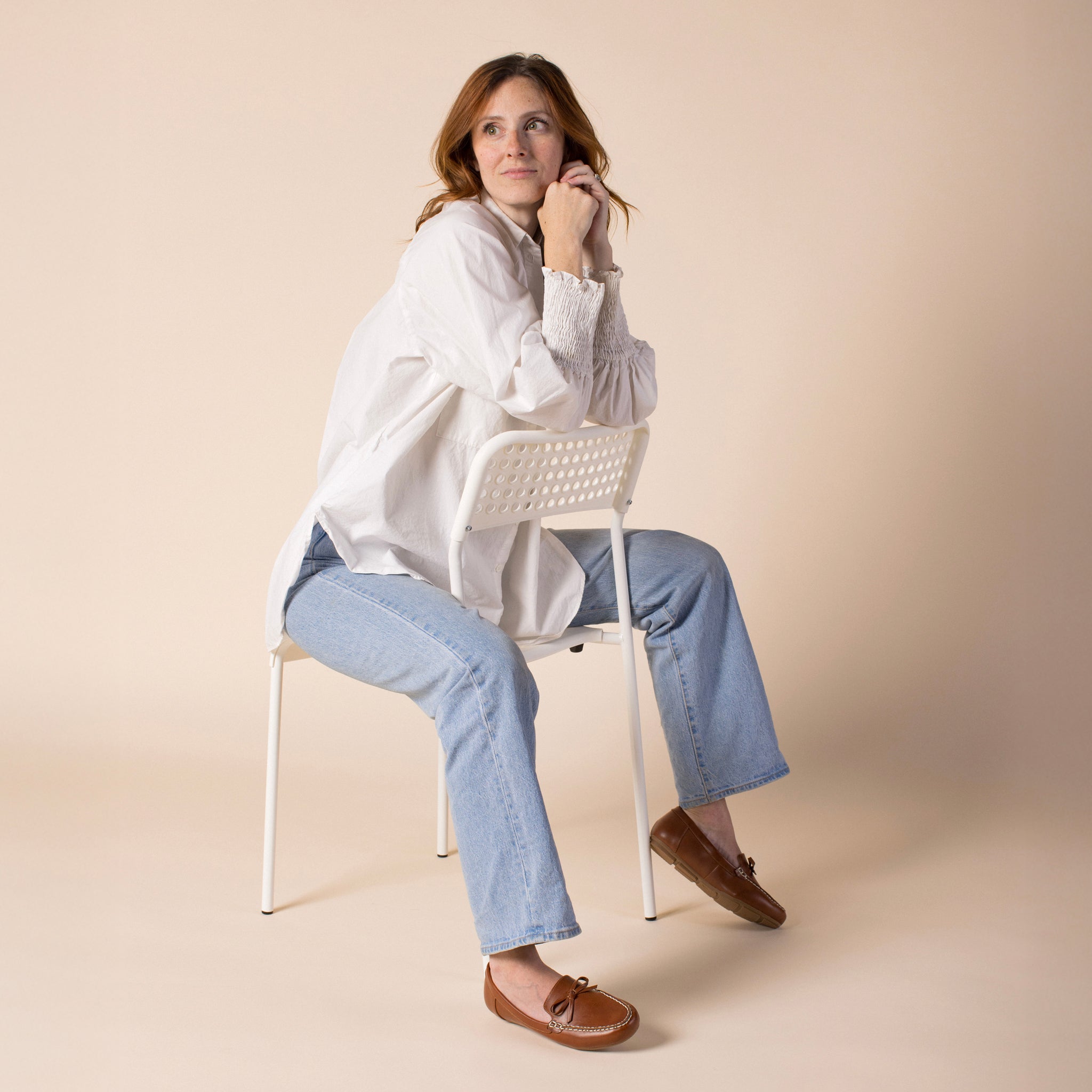 NOVELLA DRIVING LOAFER IN WIDE - Beige