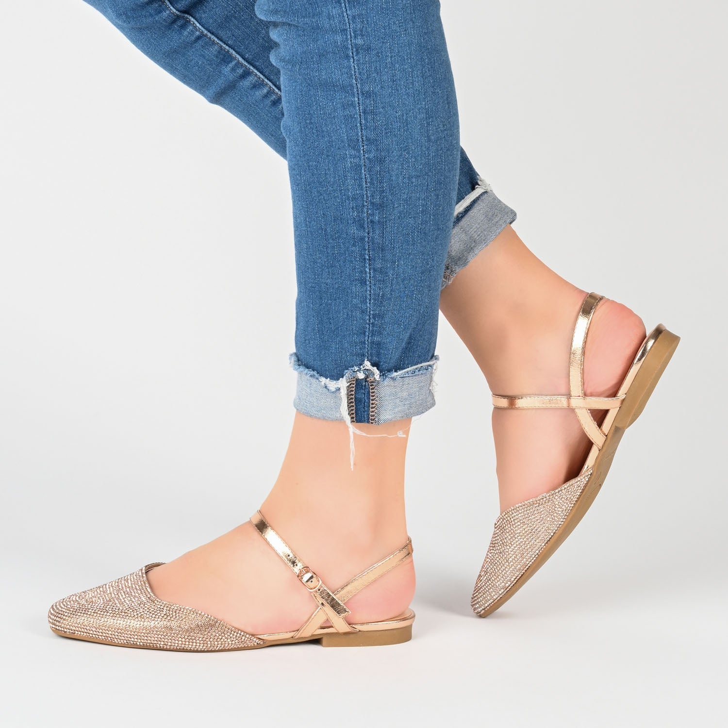 NYSHA GLITTERED FORMAL FLATS IN NARROW - Silver