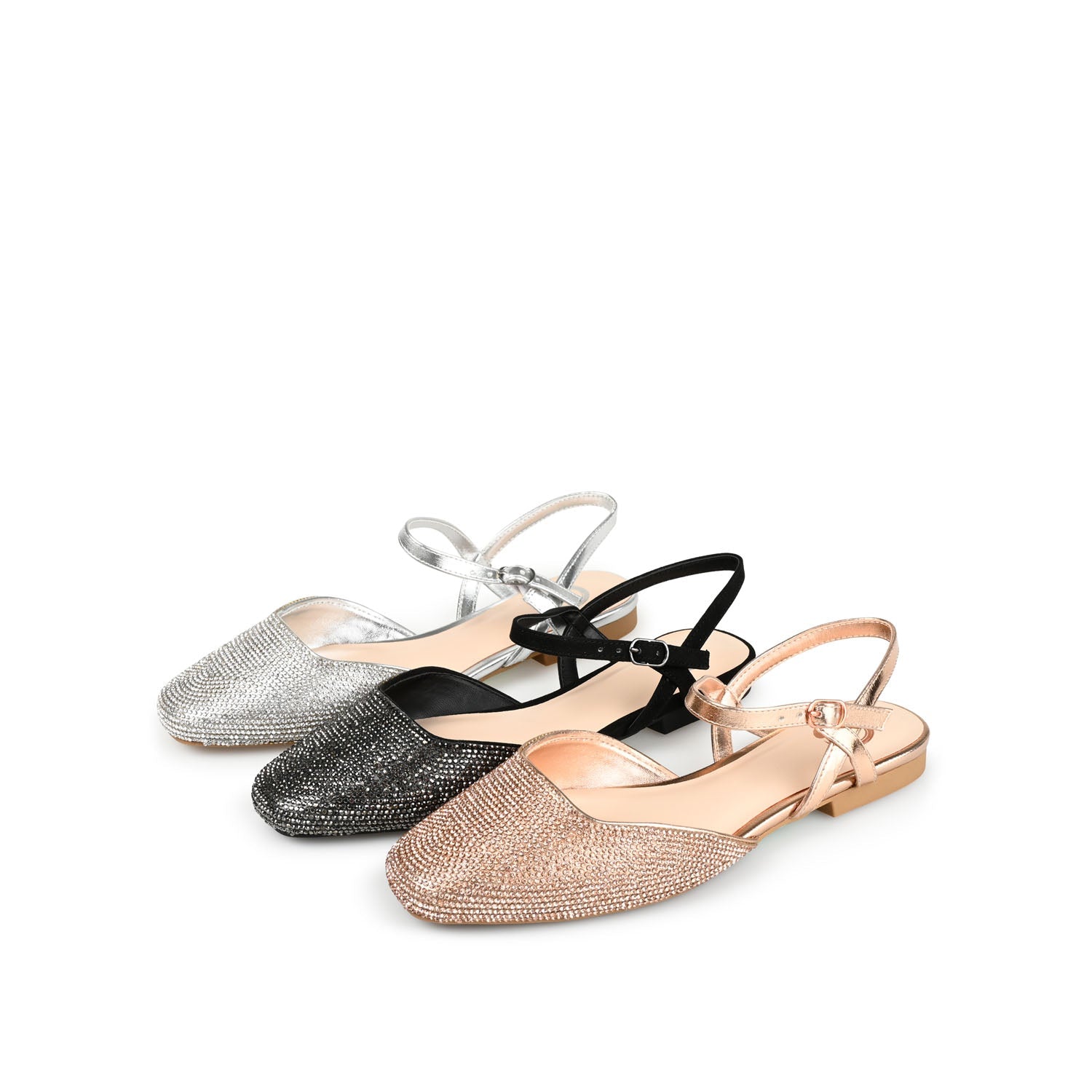 NYSHA GLITTERED FORMAL FLATS IN NARROW - Silver