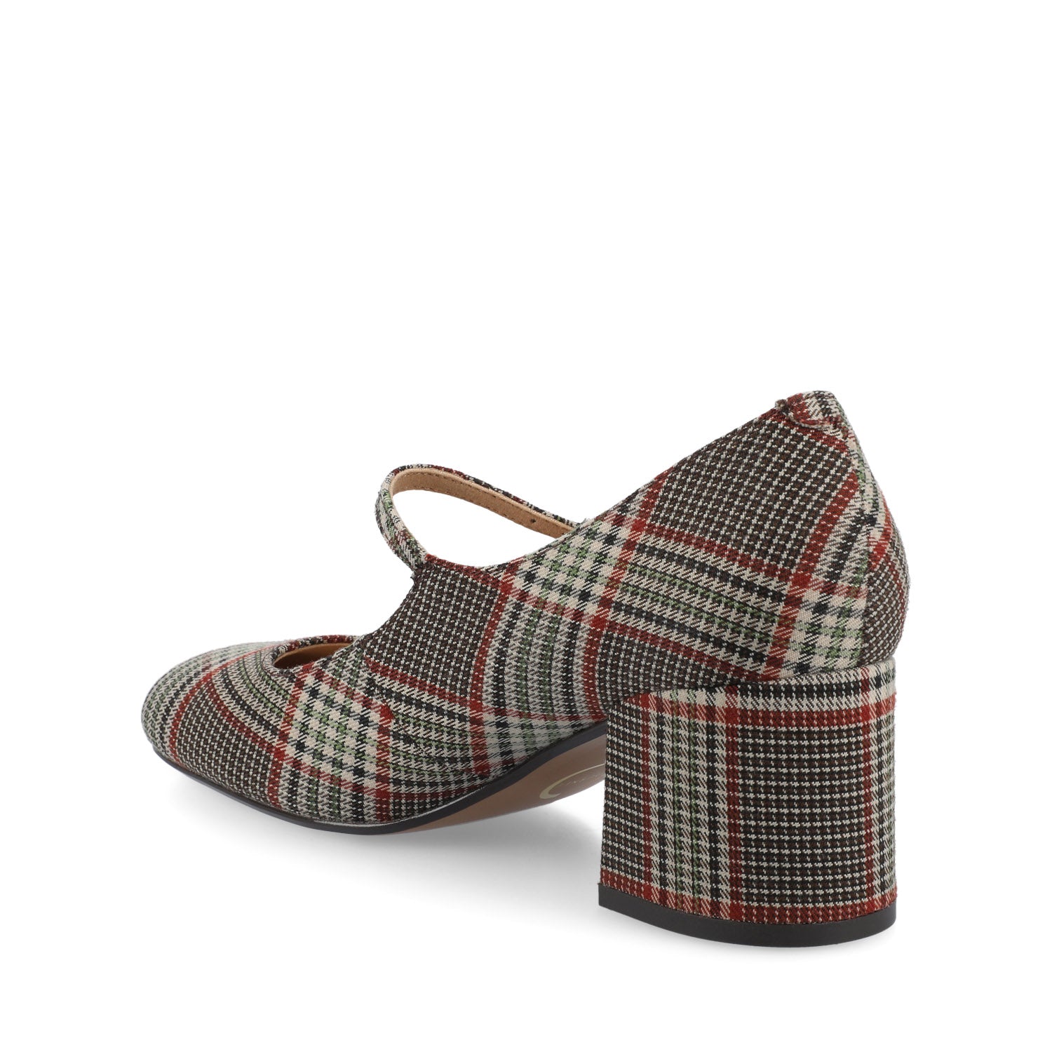 OKENNA MARY JANE PUMP HEELS IN WIDE - Cream Chocolate Plaid