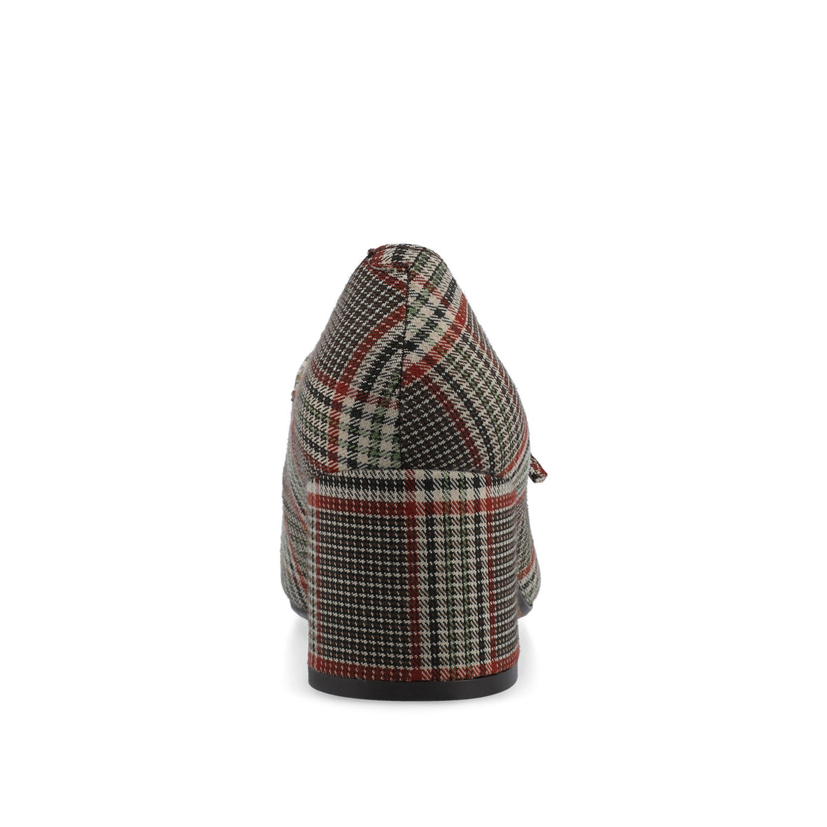 OKENNA LOW HEEL PUMP - Cream Chocolate Plaid