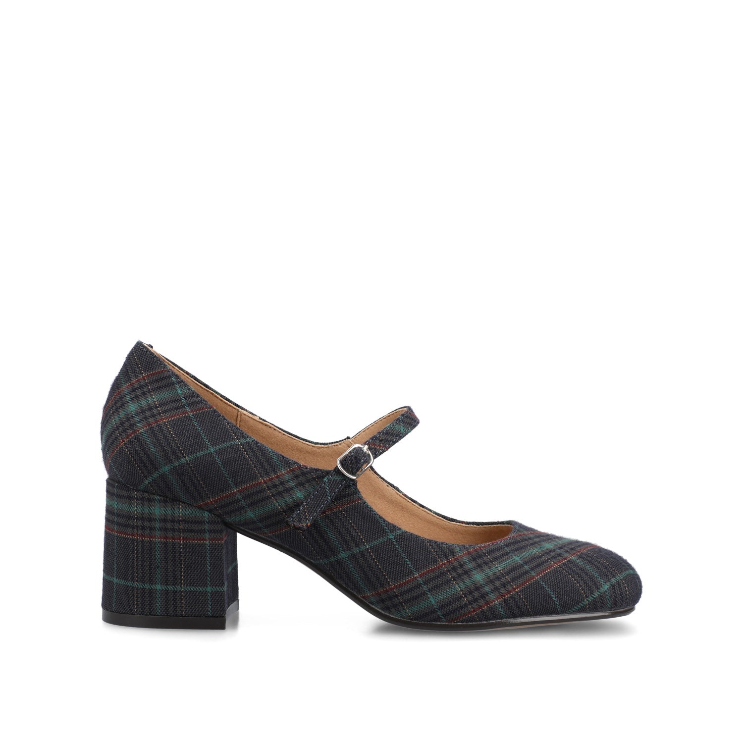 OKENNA MARY JANE PUMP HEELS IN WIDE - Navy Plaid