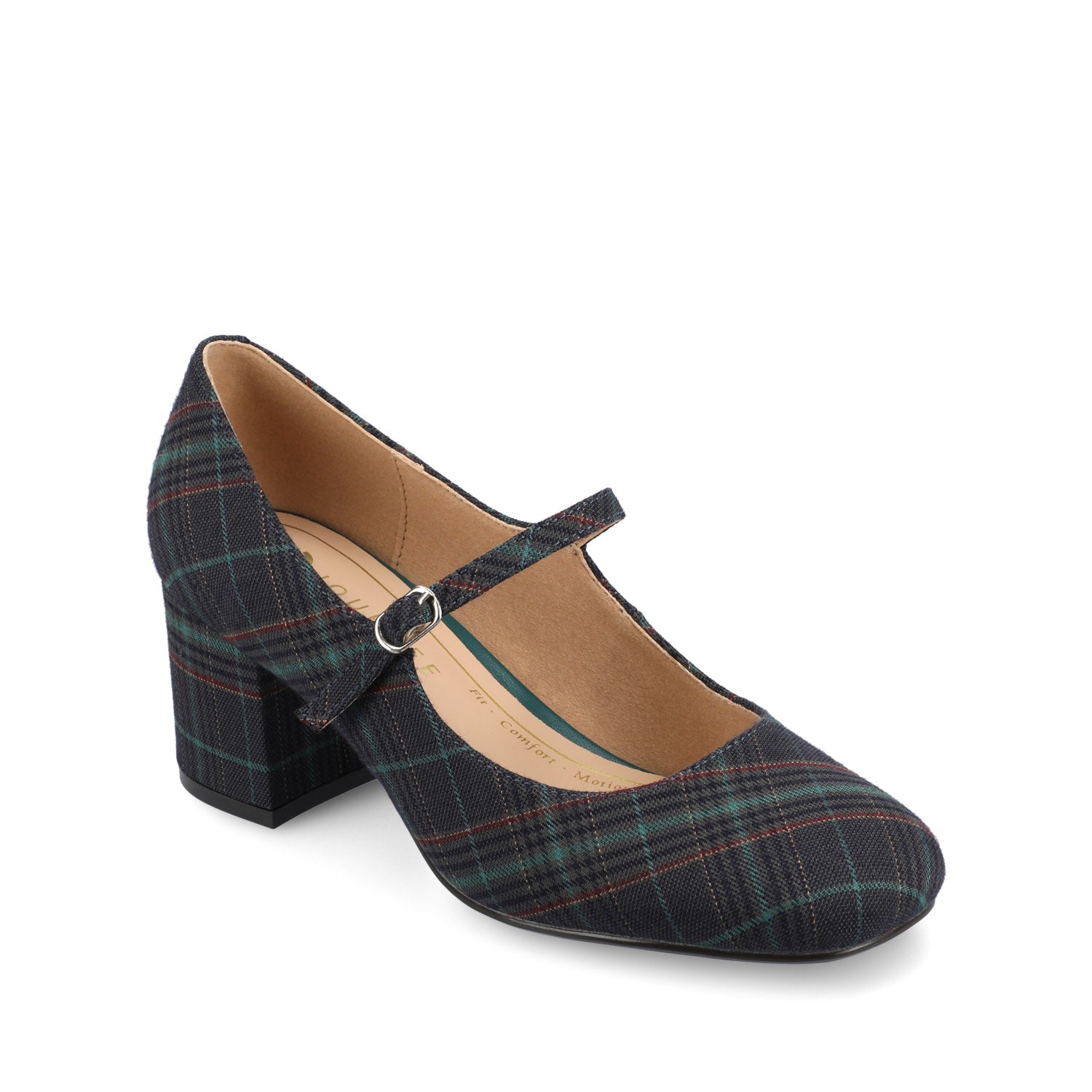 OKENNA MARY JANE PUMP HEELS IN WIDE - Navy Plaid