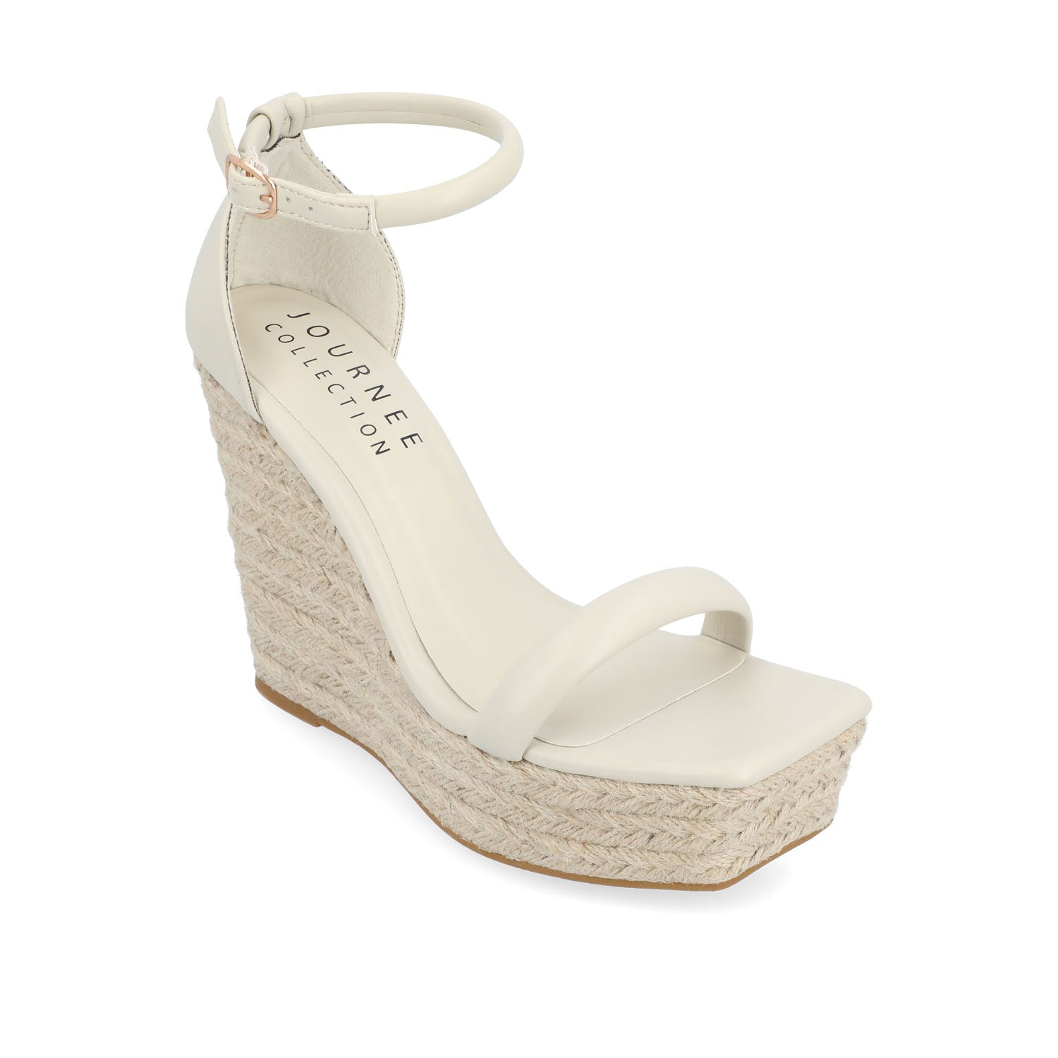 OLESIA ESPADRILLE WEDGE SANDALS IN VEGAN LEATHER - Beige