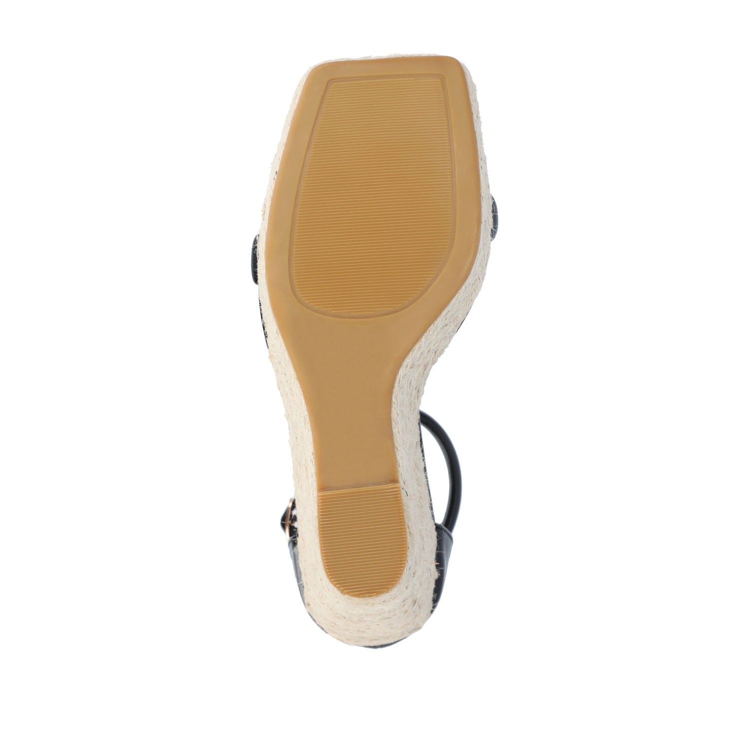 OLESIA ESPADRILLE WEDGE SANDALS IN VEGAN LEATHER - Black