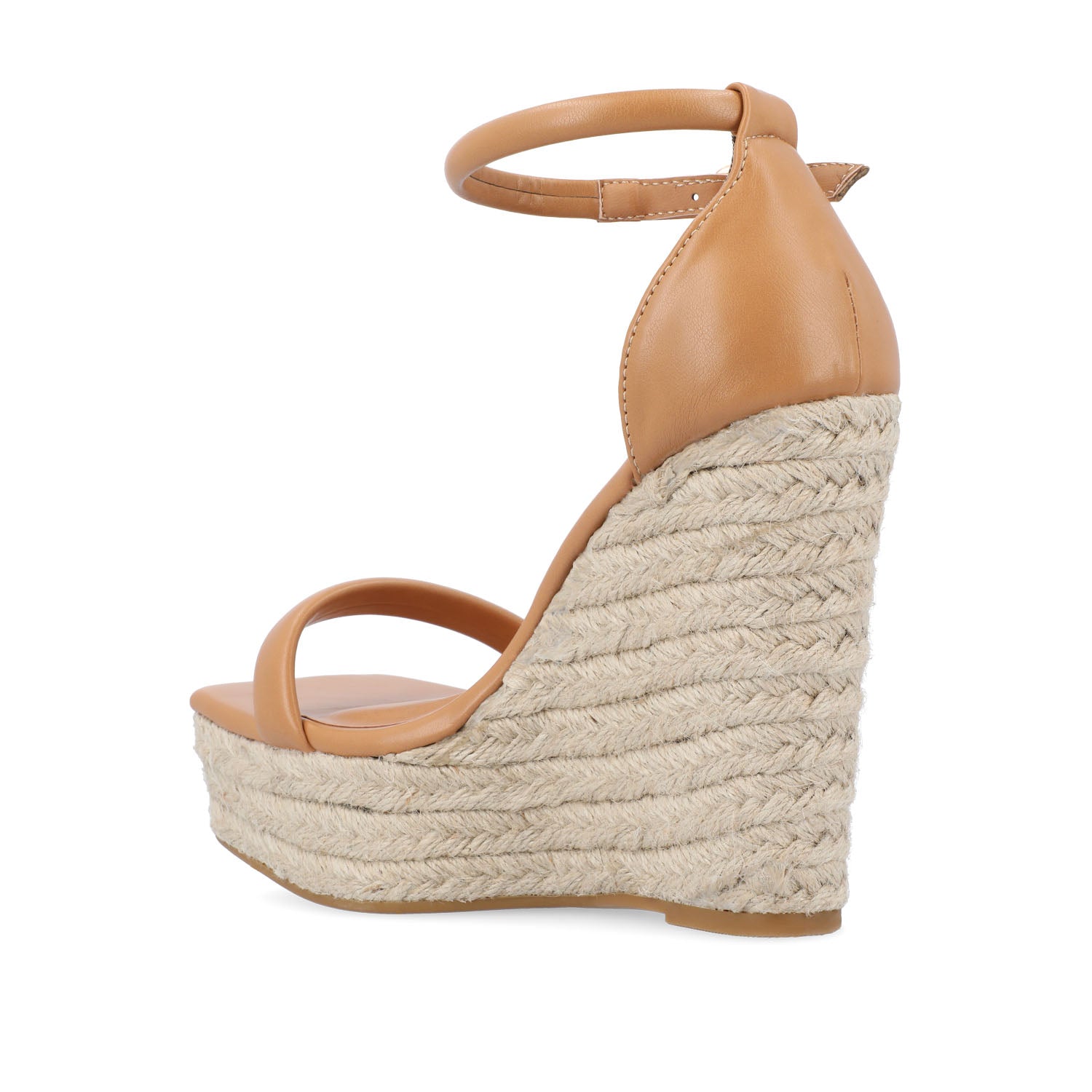 OLESIA ESPADRILLE WEDGE SANDALS IN VEGAN LEATHER - Tan