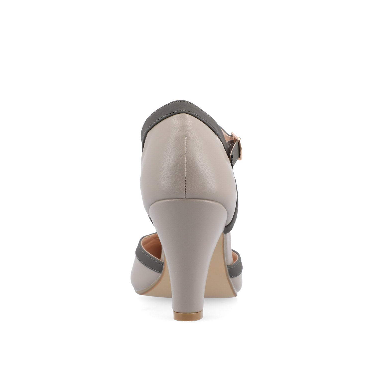 OLINA T-STRAP PUMP HEELS IN WIDE - Grey