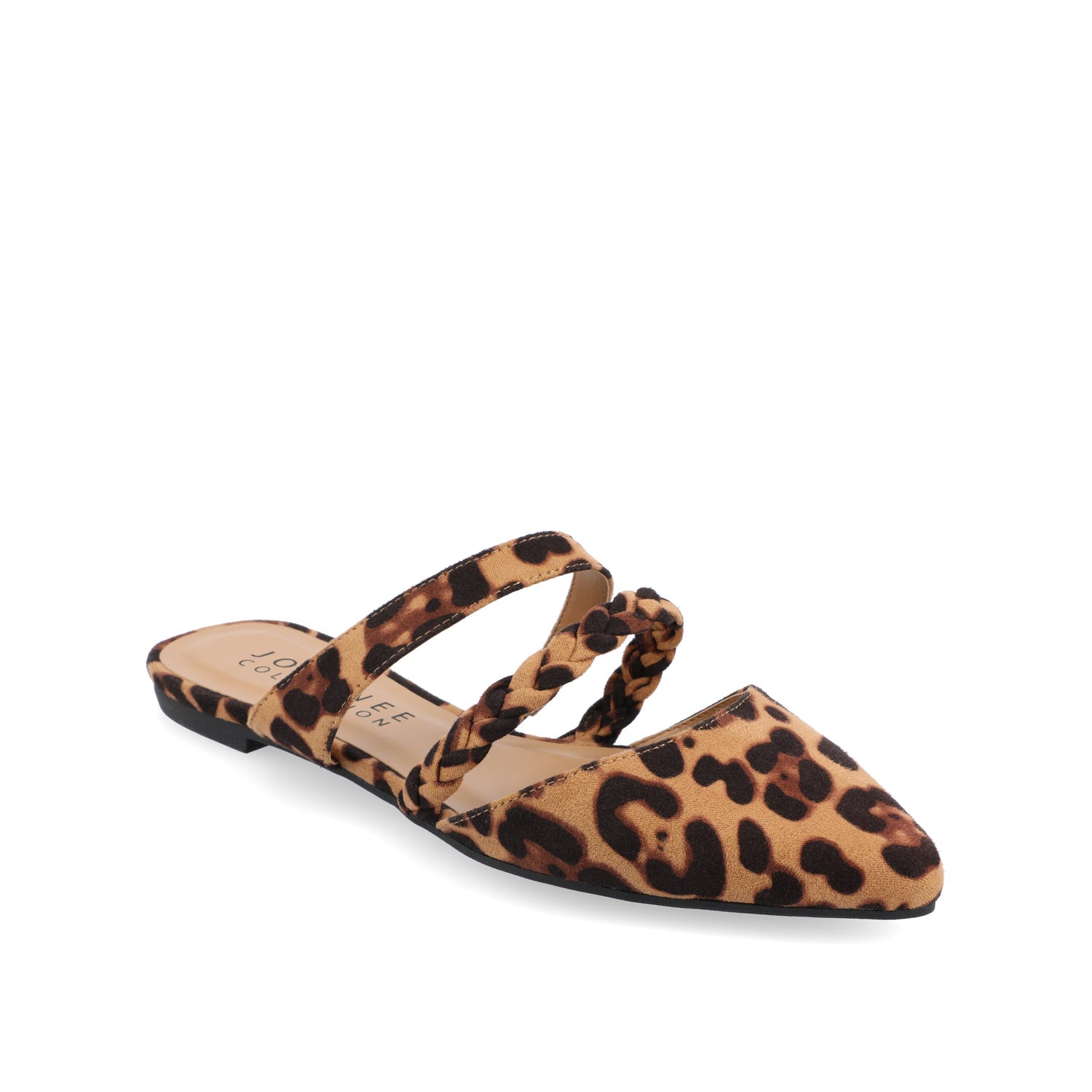 OLIVEA MULE FLATS IN NARROW - Leopard Faux