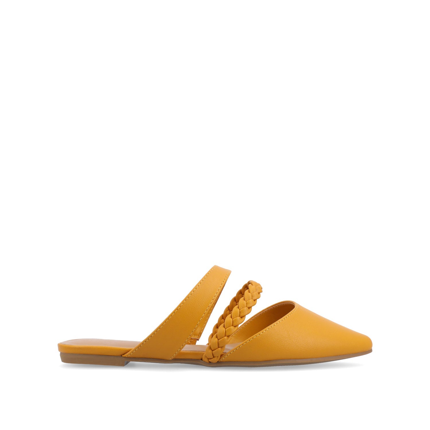 OLIVEA MULE FLATS IN VEGAN LEATHER - Mustard1 PU