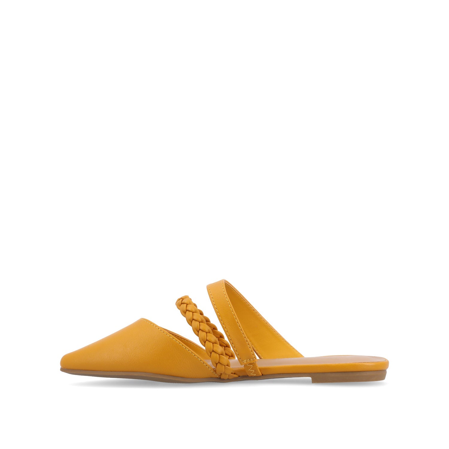 OLIVEA MULE FLATS IN VEGAN LEATHER - Mustard1 PU