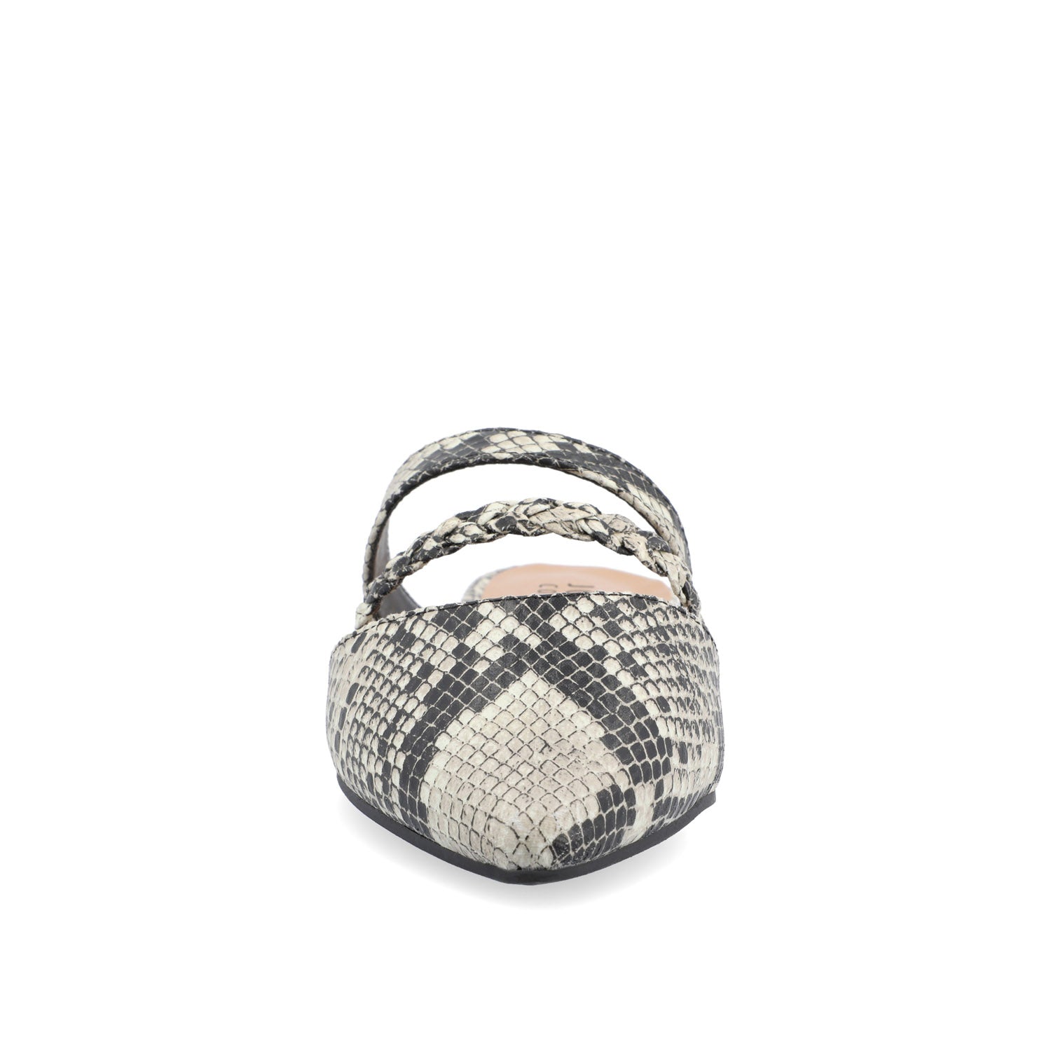 OLIVEA MULE FLATS IN VEGAN LEATHER - White Snake 2