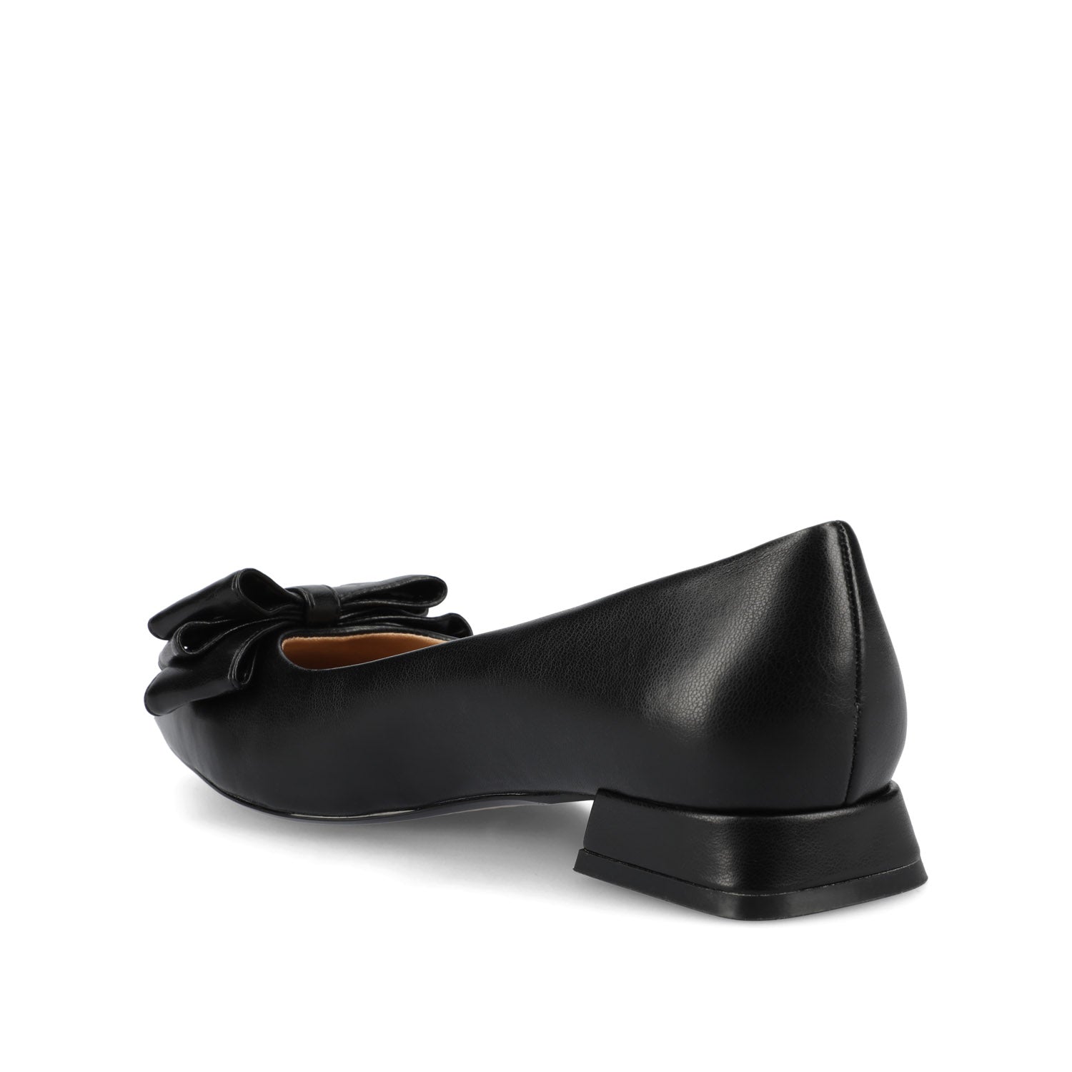 OPHELIA LOW BLOCK BALLET FLATS VEGAN LEATHER IN WIDE - Black PU