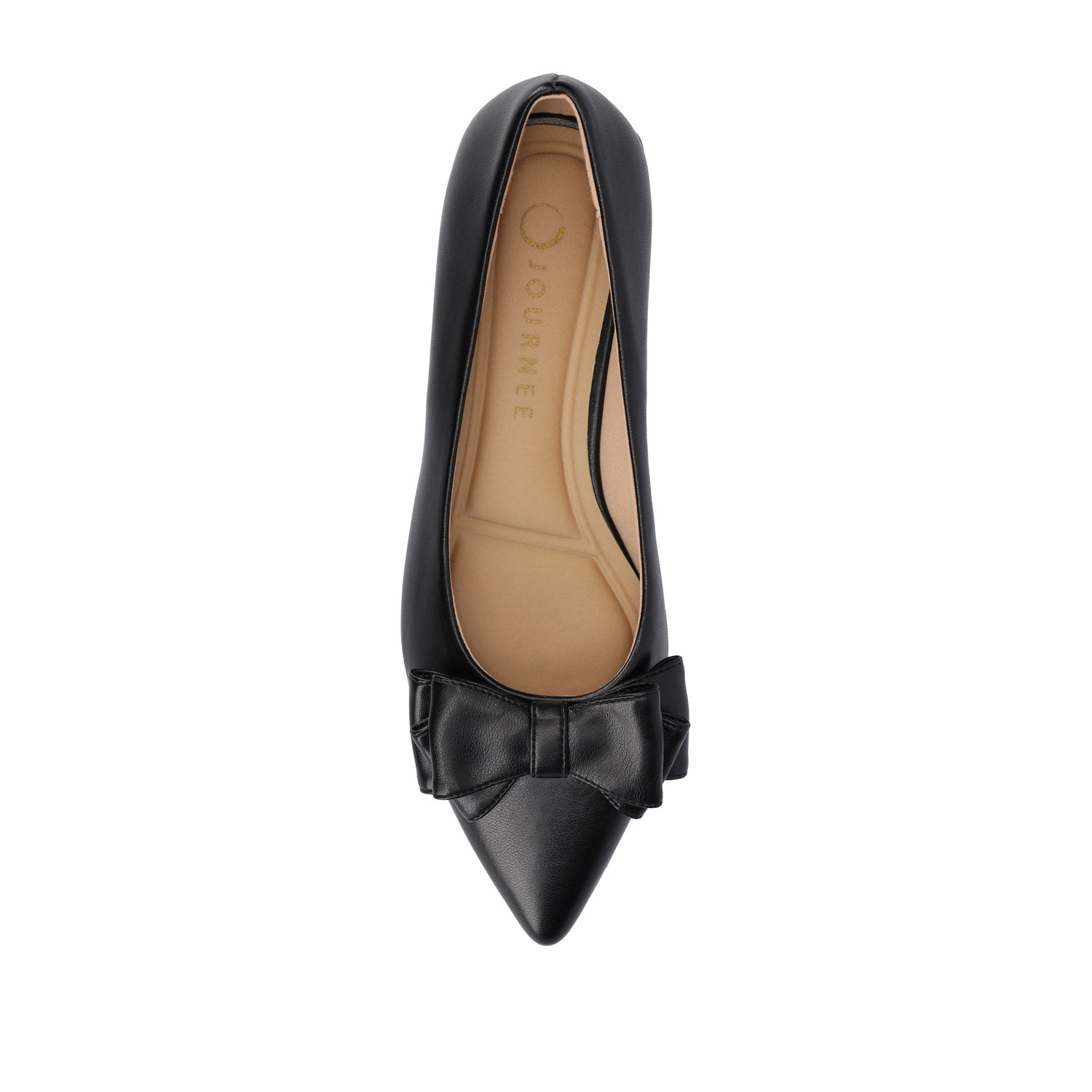 OPHELIA LOW BLOCK BALLET FLATS VEGAN LEATHER IN WIDE - Black PU