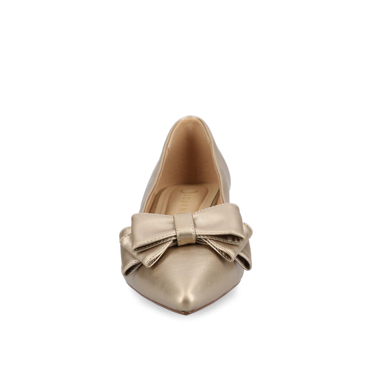 OPHELIA LOW BLOCK BALLET FLATS VEGAN LEATHER - Champagne