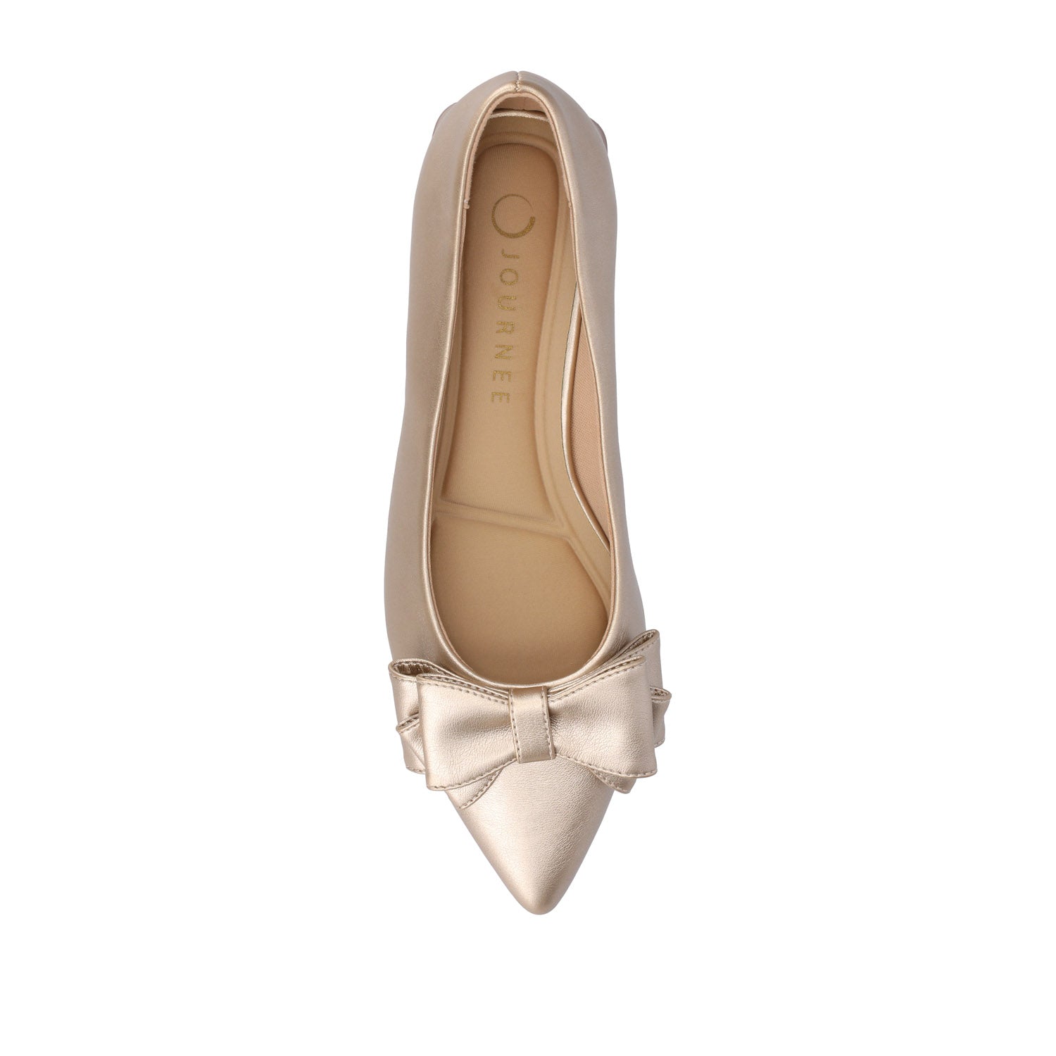 OPHELIA LOW BLOCK BALLET FLATS VEGAN LEATHER - Champagne