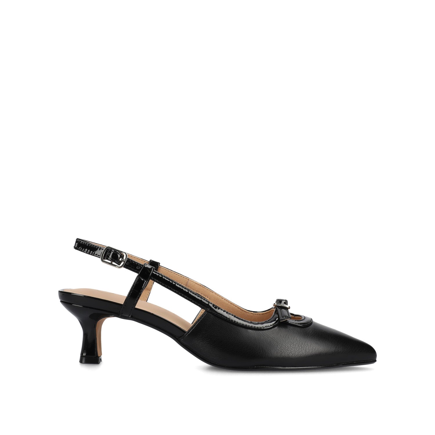 PADMA KITTEN HEELS IN VEGAN LEATHER - Black PU