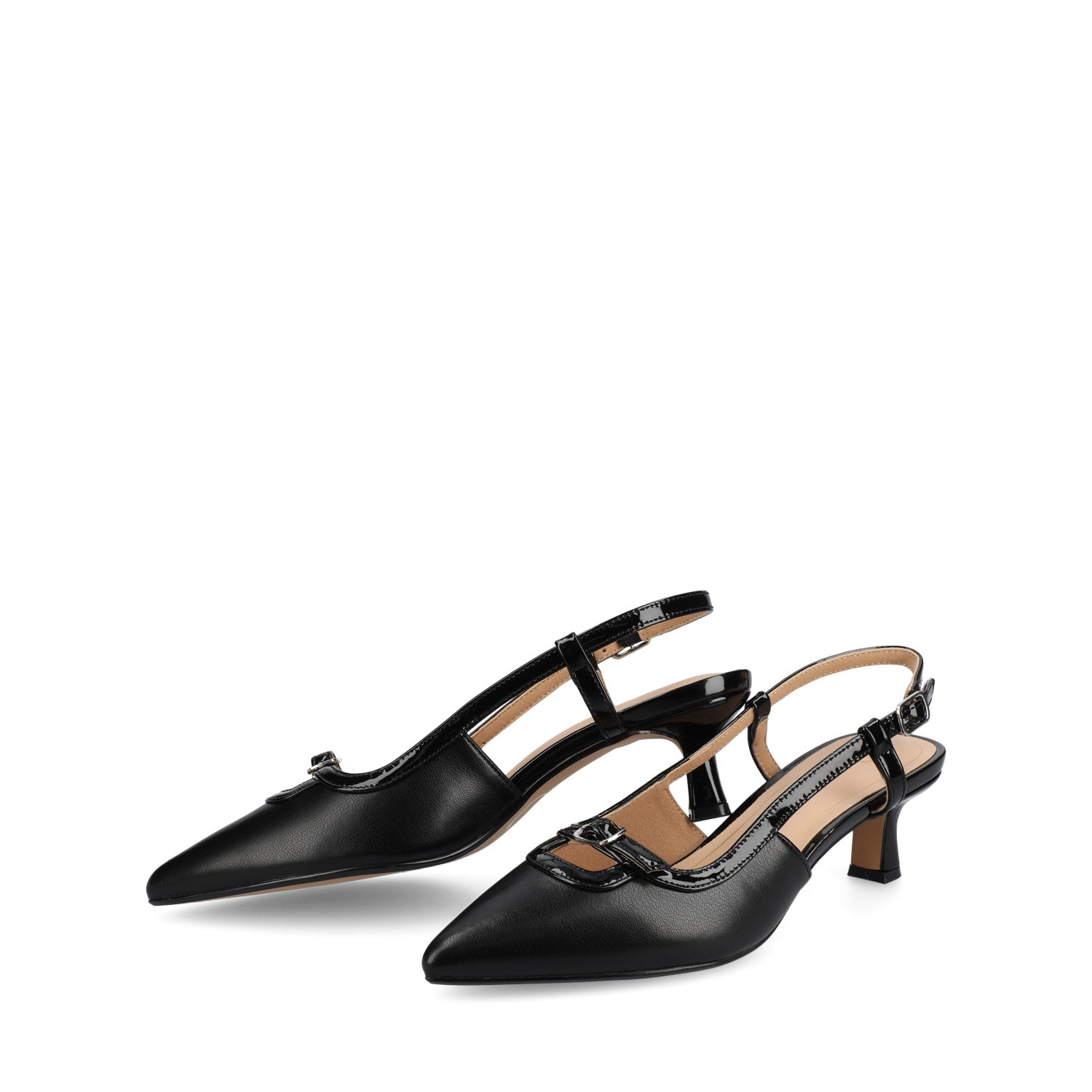 PADMA KITTEN HEELS IN WIDE - Black PU