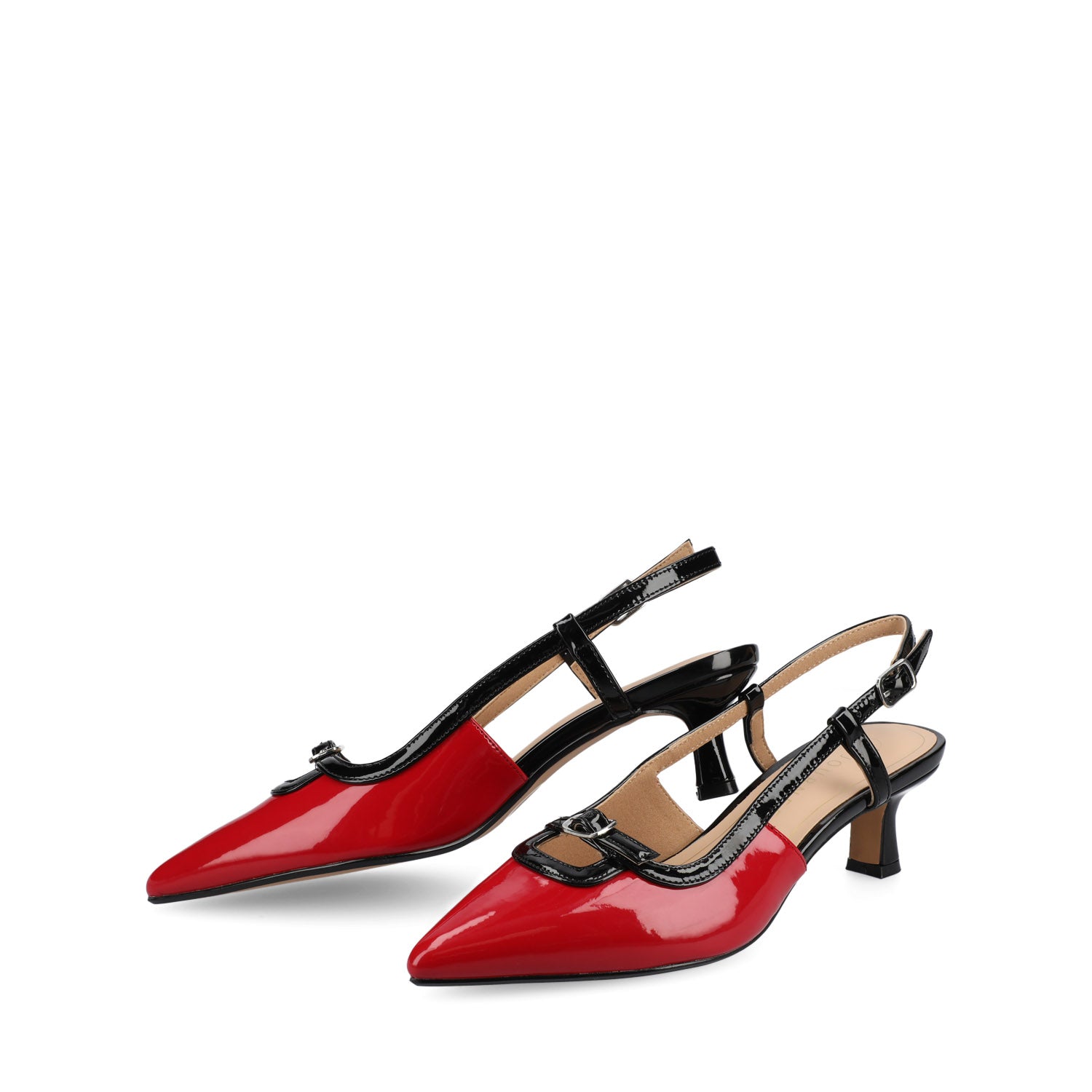 PADMA KITTEN HEELS IN VEGAN LEATHER - Red Patent