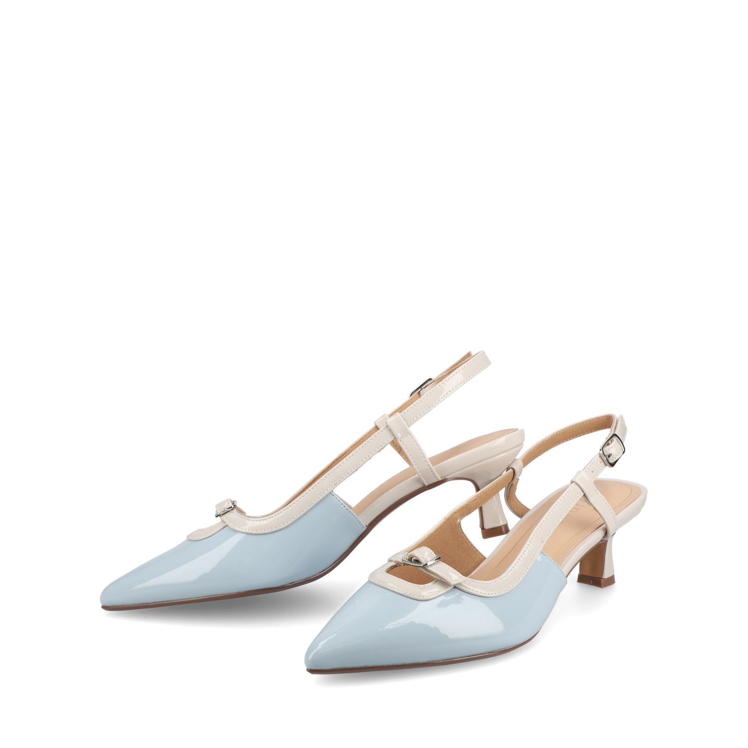 PADMA KITTEN HEELS IN VEGAN LEATHER - Blue Patent