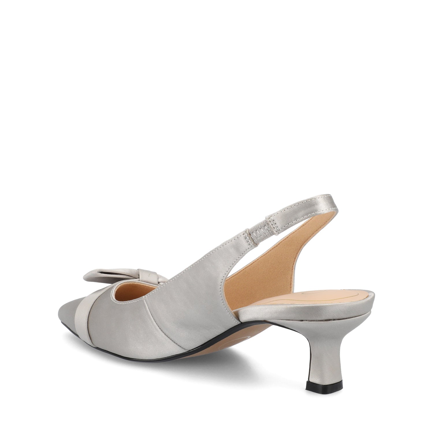 PALOMA SLINGBACK KITTEN HEELS - Silver Satin