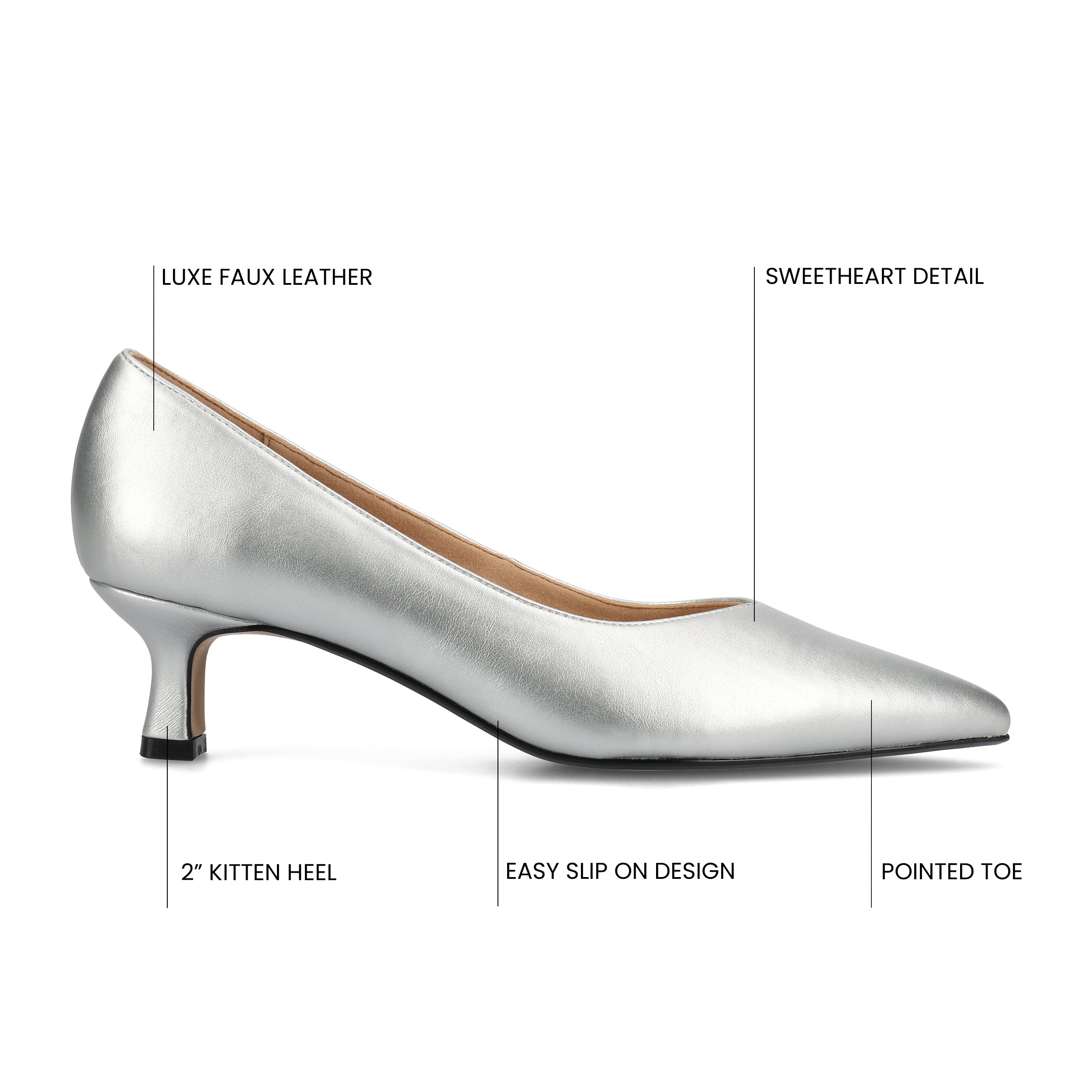 PAMMIE KITTEN HEELS IN VEGAN LEATHER