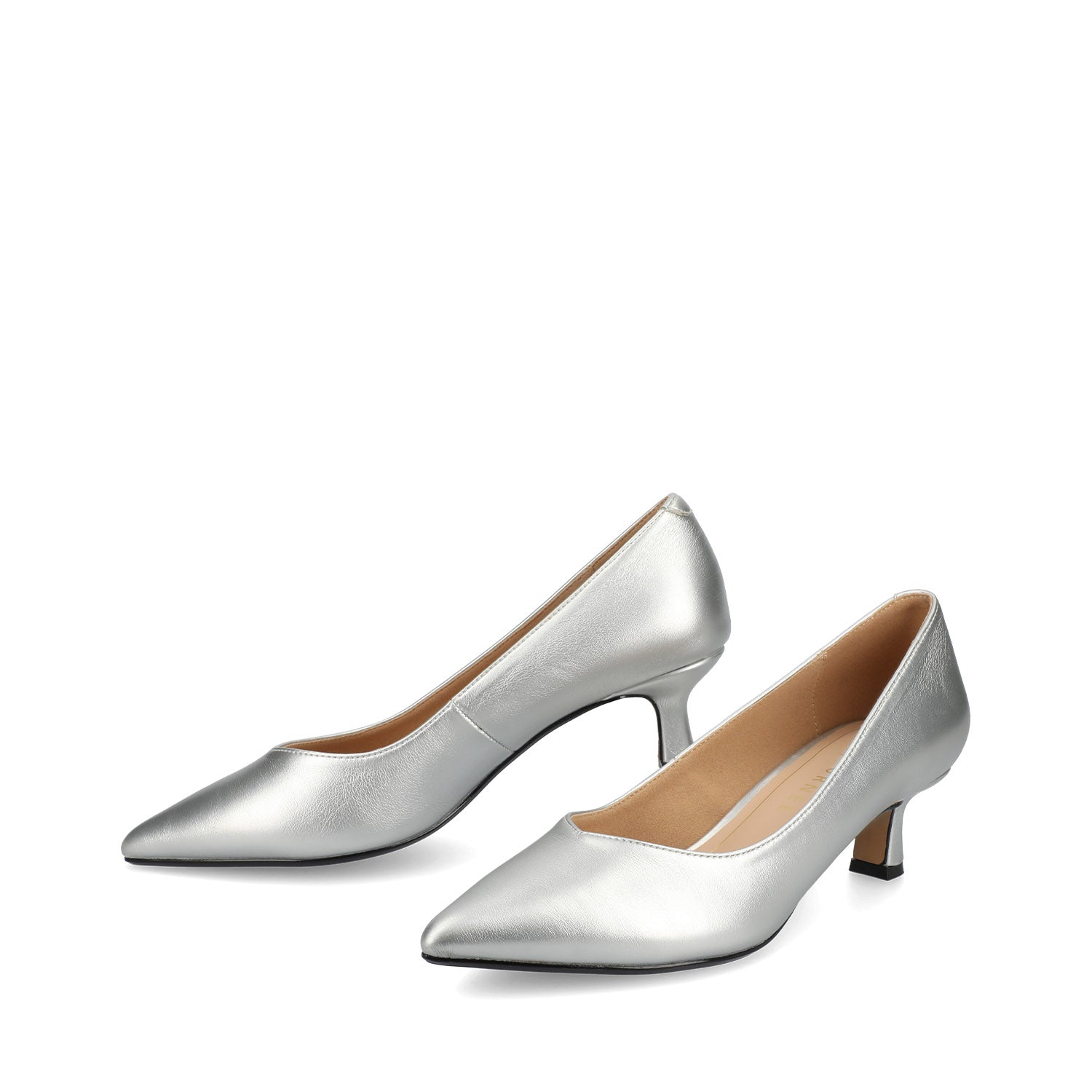 PAMMIE KITTEN HEELS IN VEGAN LEATHER - Silver PU