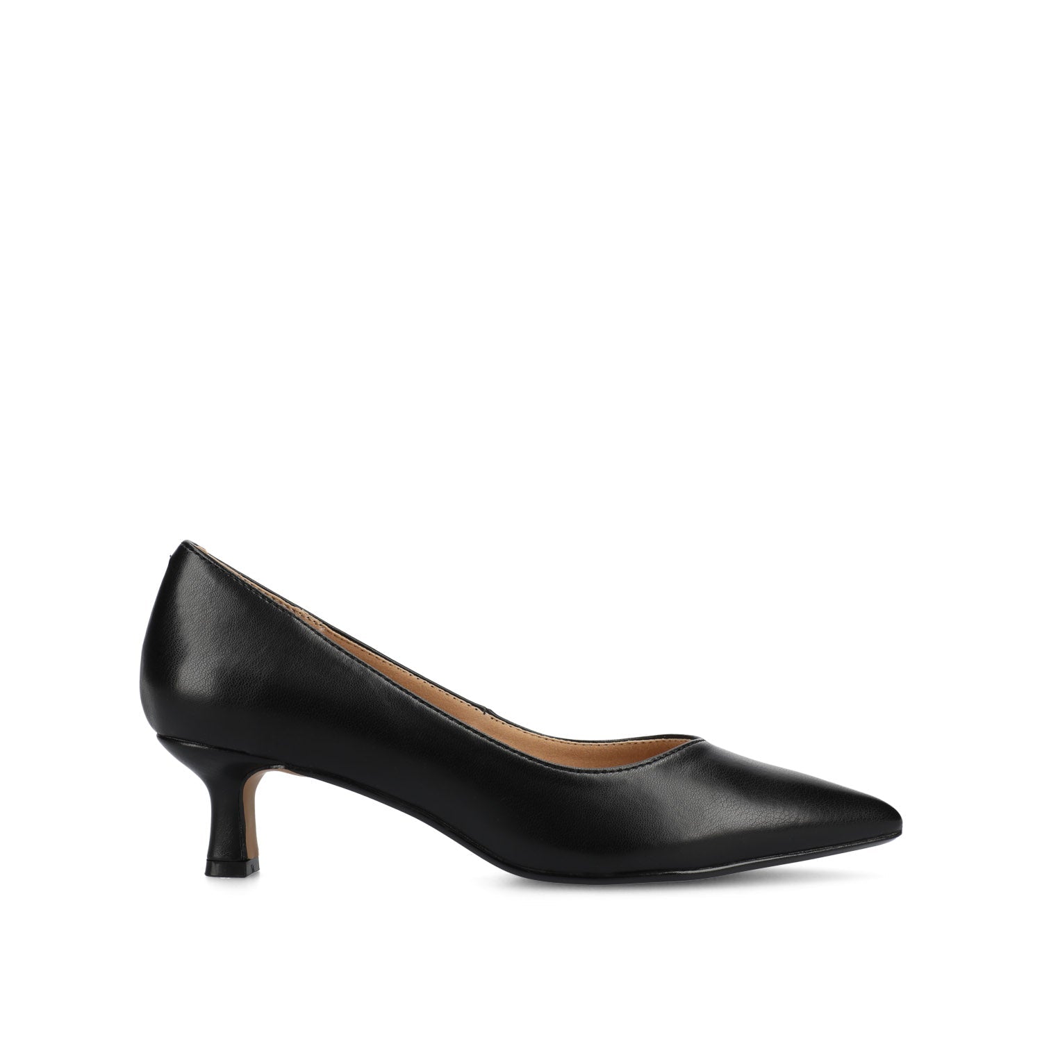 black kitten heel dress shoes Journee Women's Pammie Wide Width Pumps, Black 8W