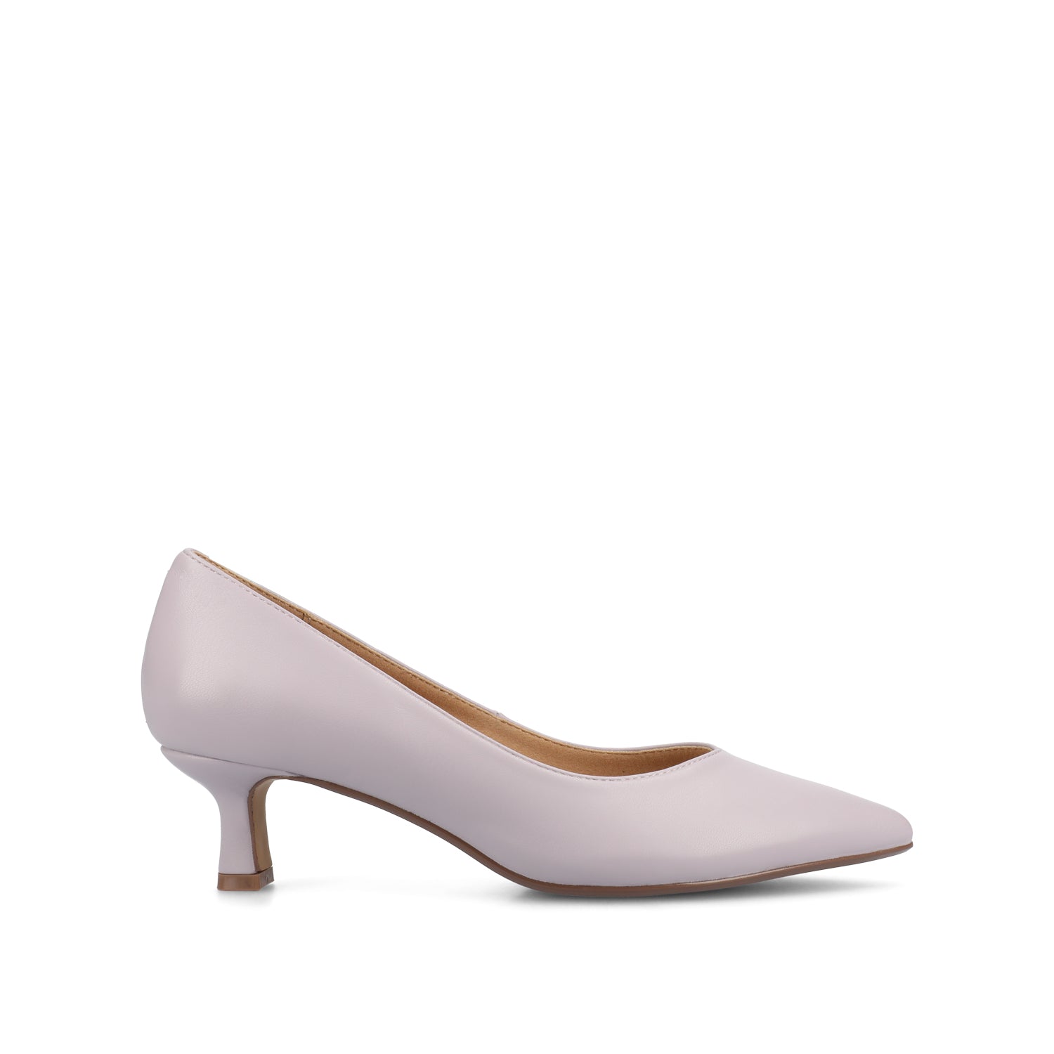 PAMMIE FAUX LEATHER KITTEN HEELS IN WIDE