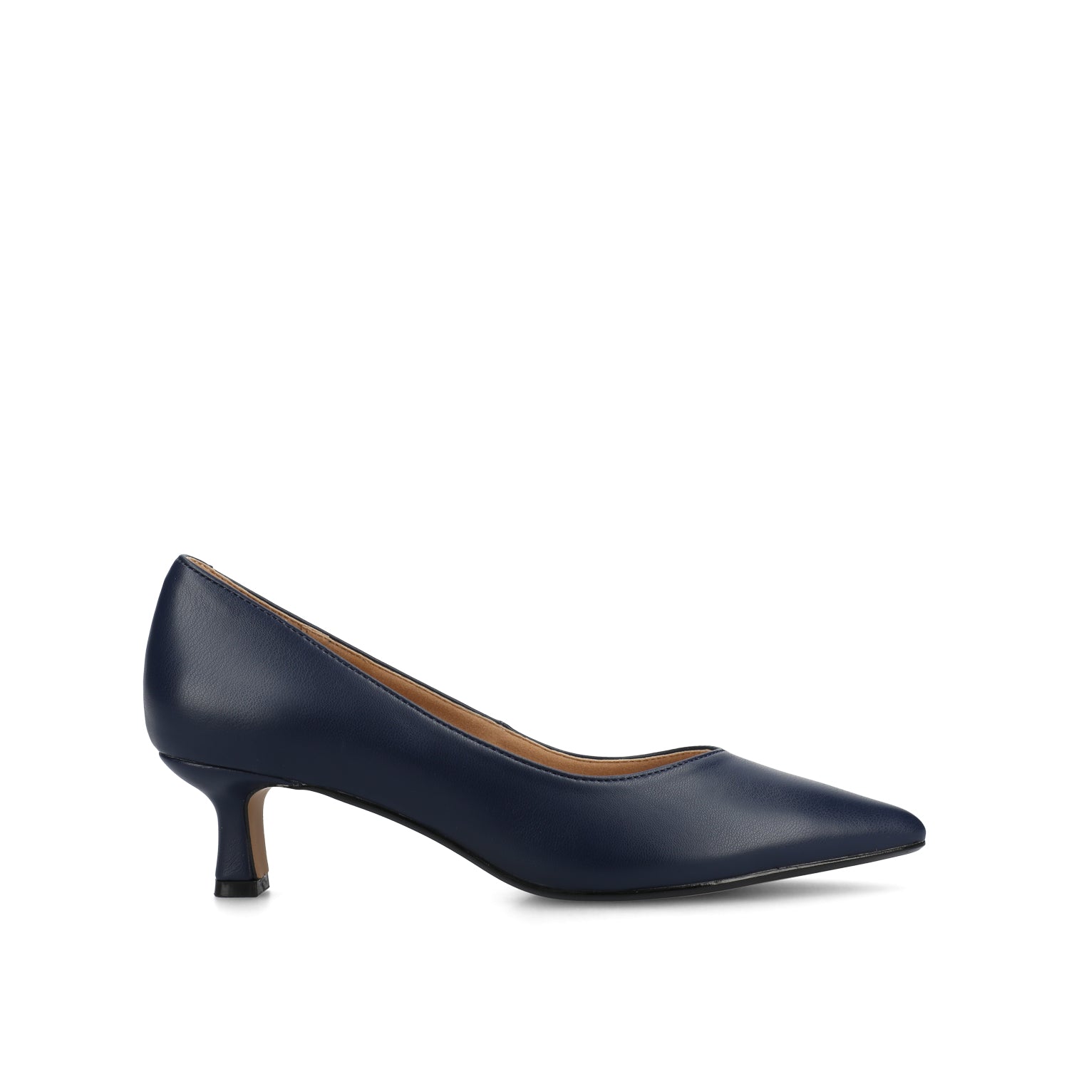 PAMMIE FAUX LEATHER KITTEN HEELS IN WIDE