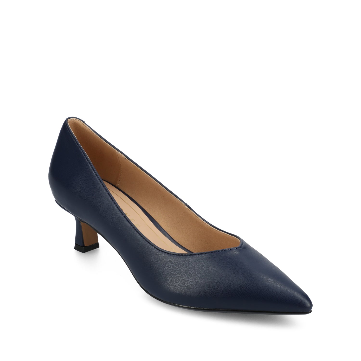 PAMMIE FAUX LEATHER KITTEN HEELS IN WIDE