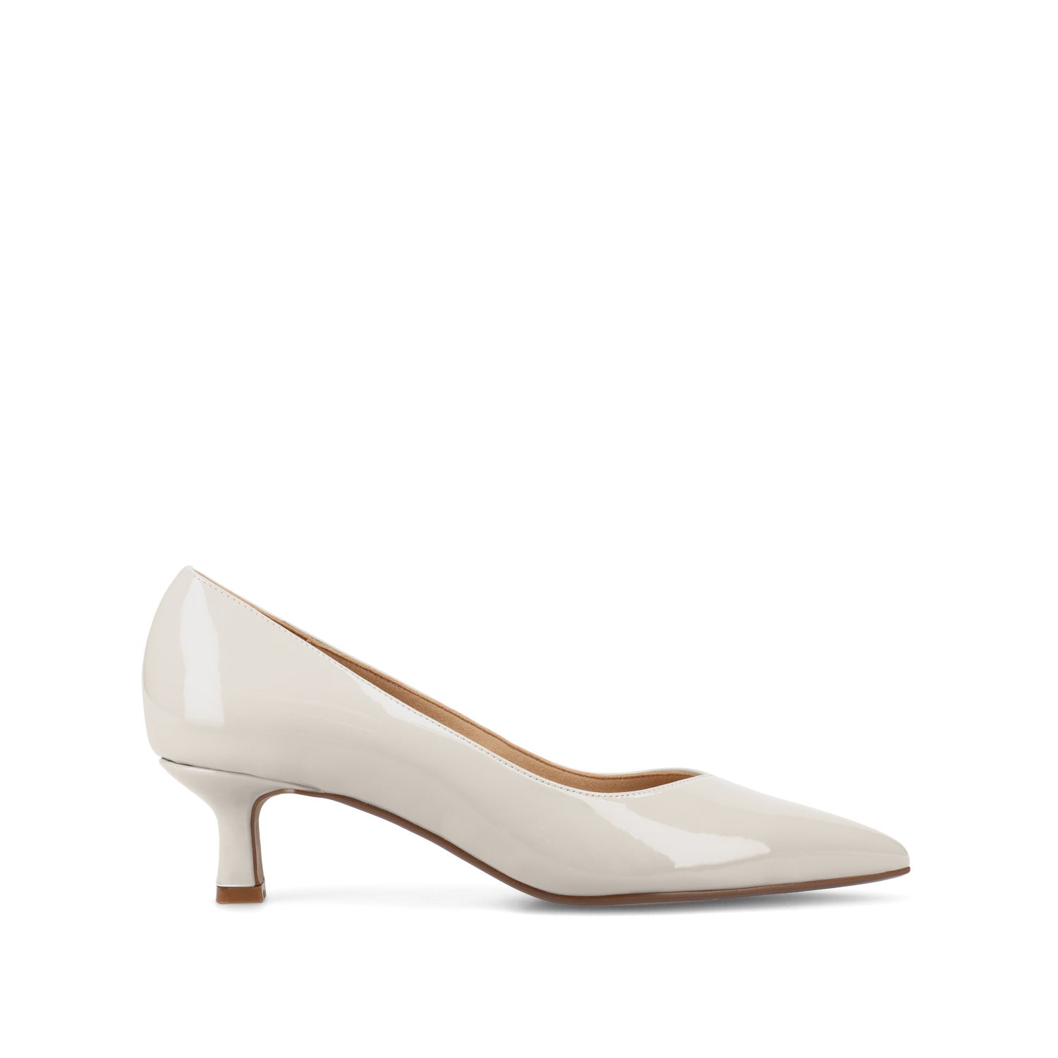 PAMMIE PATENT KITTEN HEELS IN WIDE - Bone Patent
