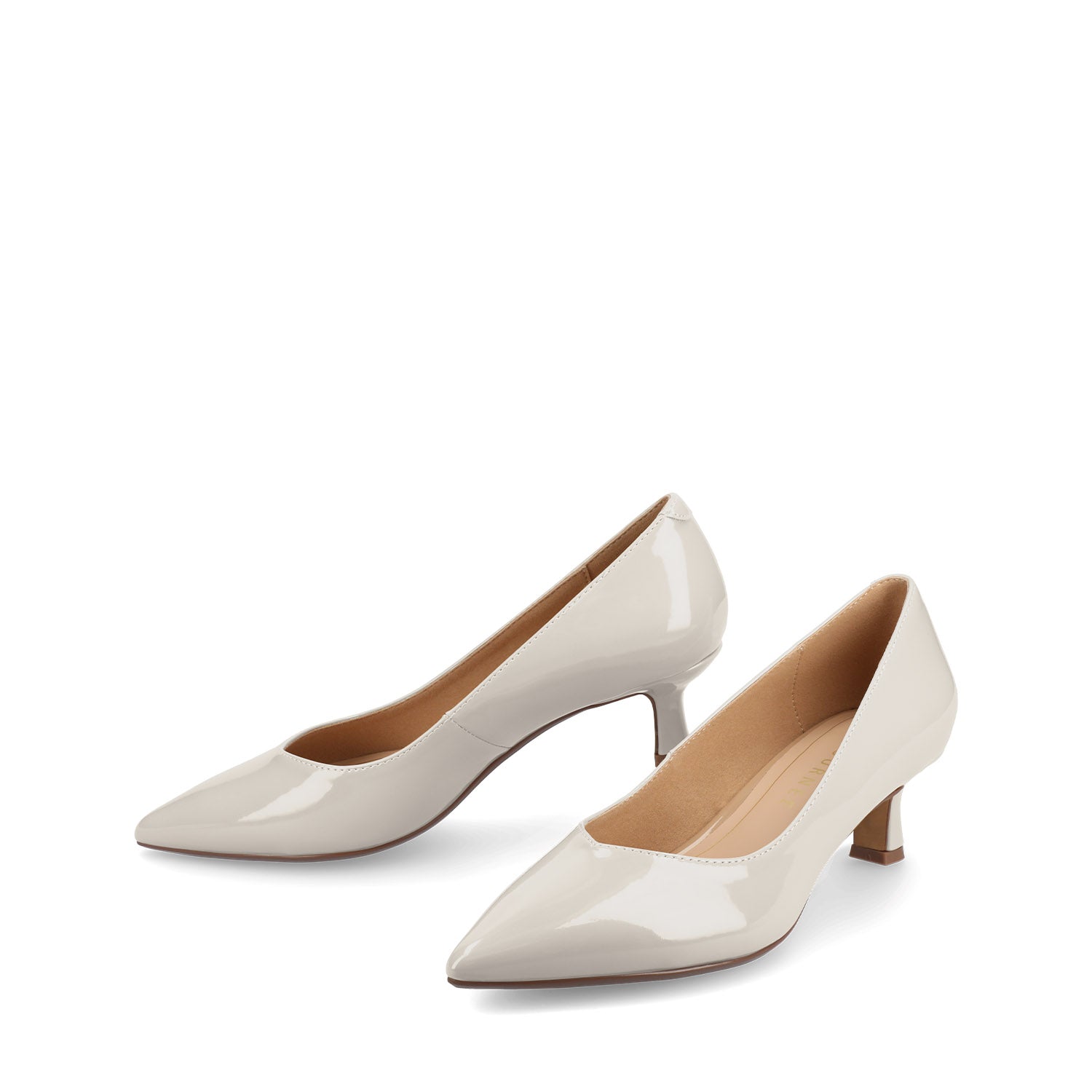 PAMMIE PATENT KITTEN HEELS IN WIDE - Bone Patent