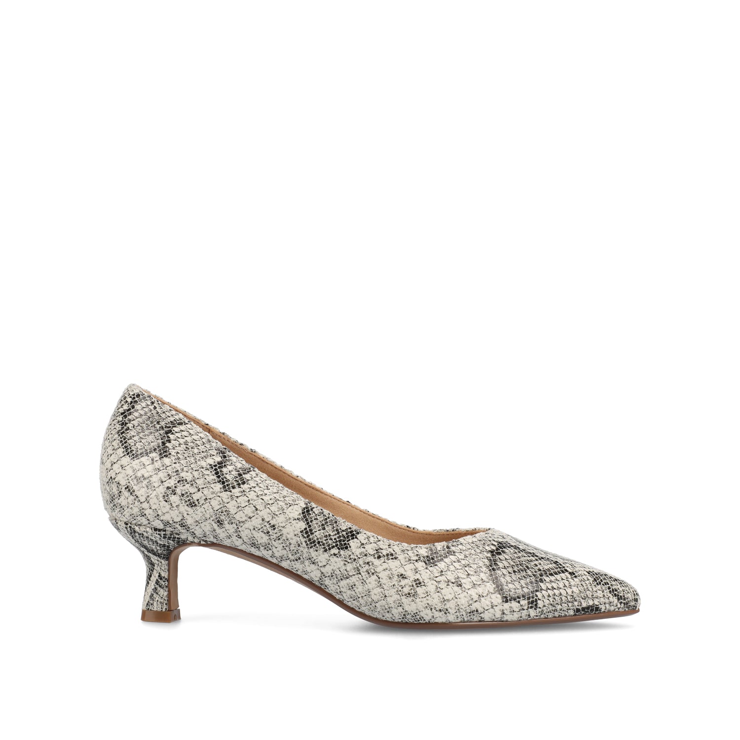 PAMMIE FAUX LEATHER KITTEN HEELS IN WIDE