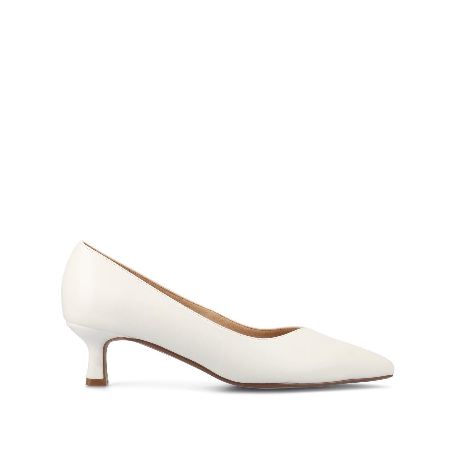 knee length dresses for ladies Classic White Leather Block Heel Pump EU 33/US 4 / Narrow (A) main image 0
