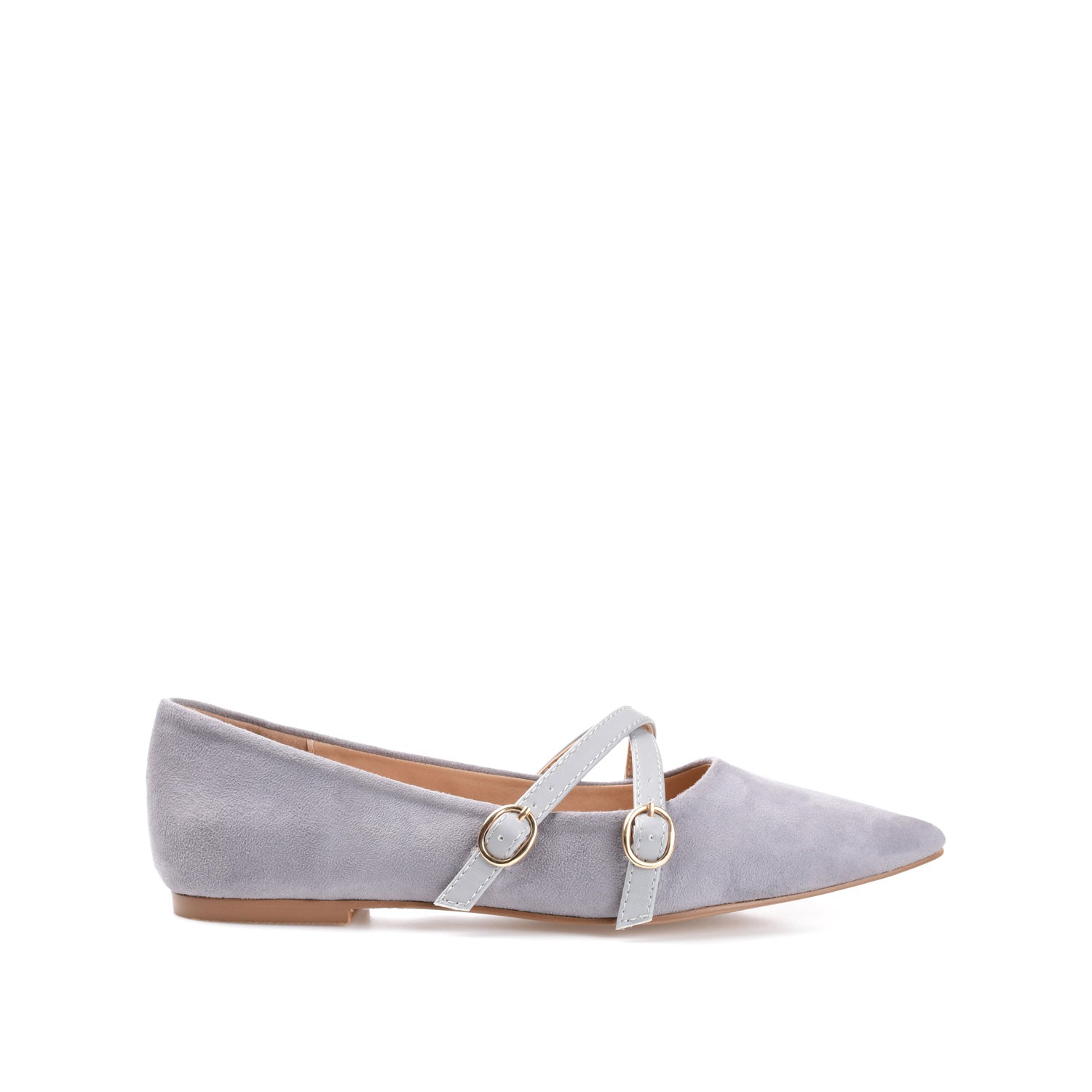 PATRICIA BALLET FLATS IN FAUX SUEDE - Grey