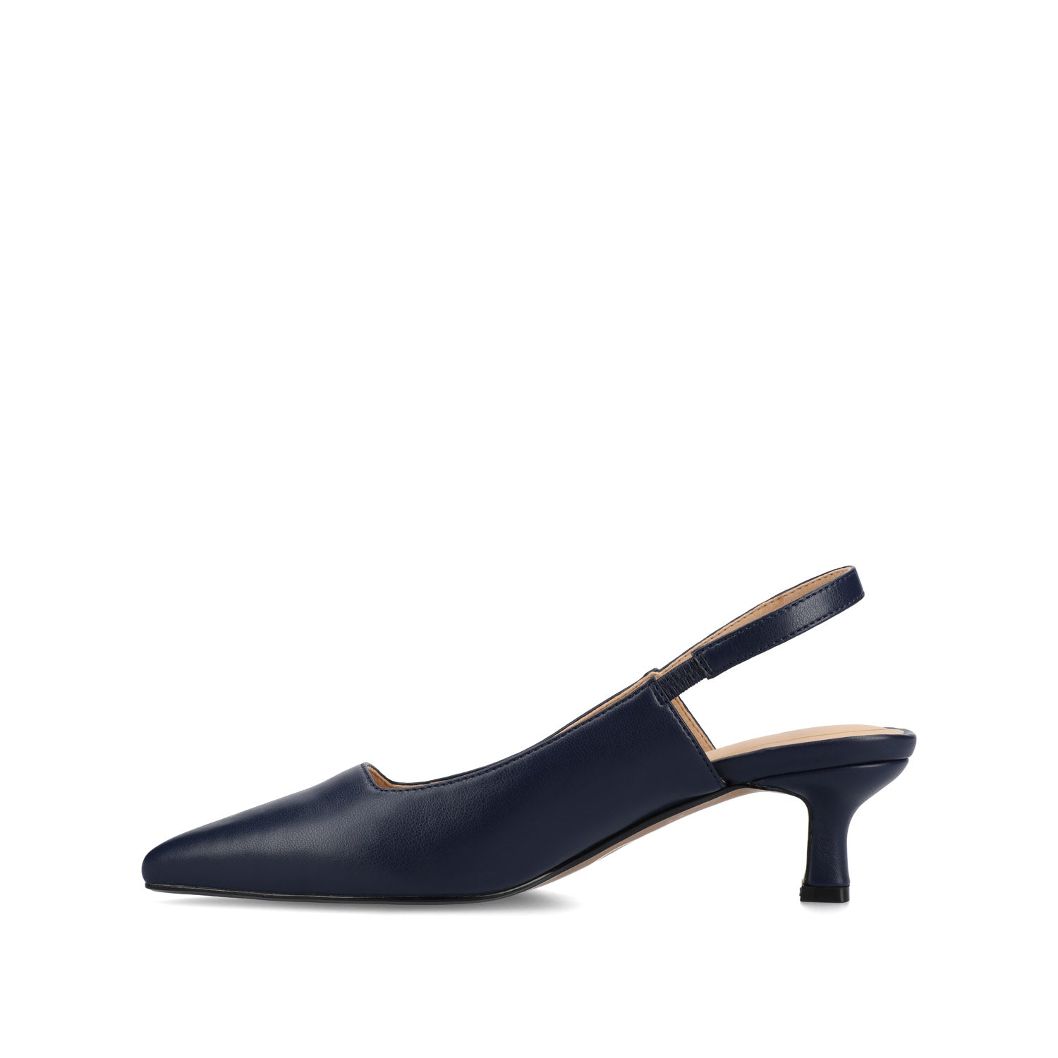 PAULINA SLINGBACK KITTEN HEELS IN PATENT - Navy Nubuck
