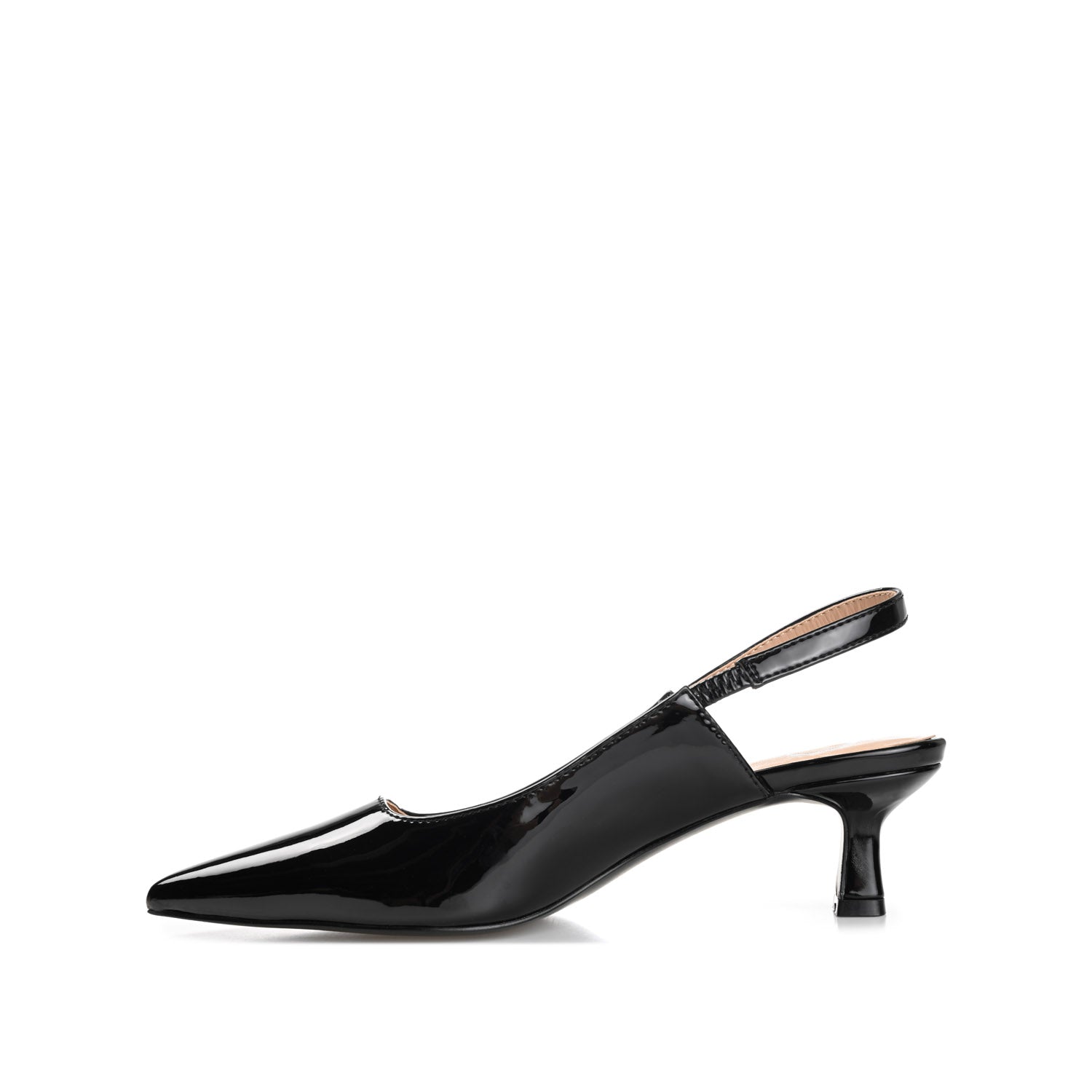 PAULINA SLINGBACK KITTEN HEELS IN PATENT - Patent Black