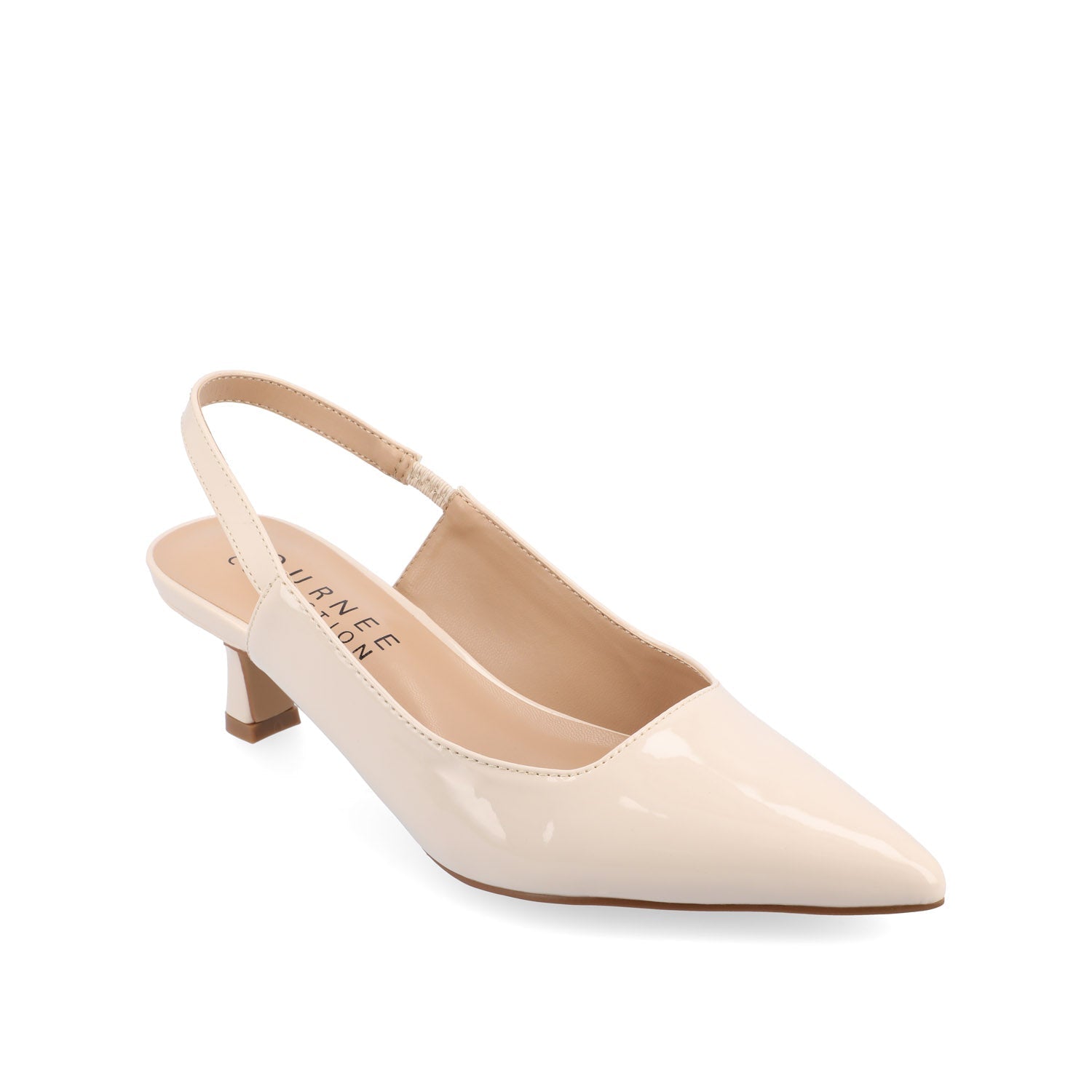 PAULINA STATEMENT KITTEN HEELS IN WIDE - Patent Nude