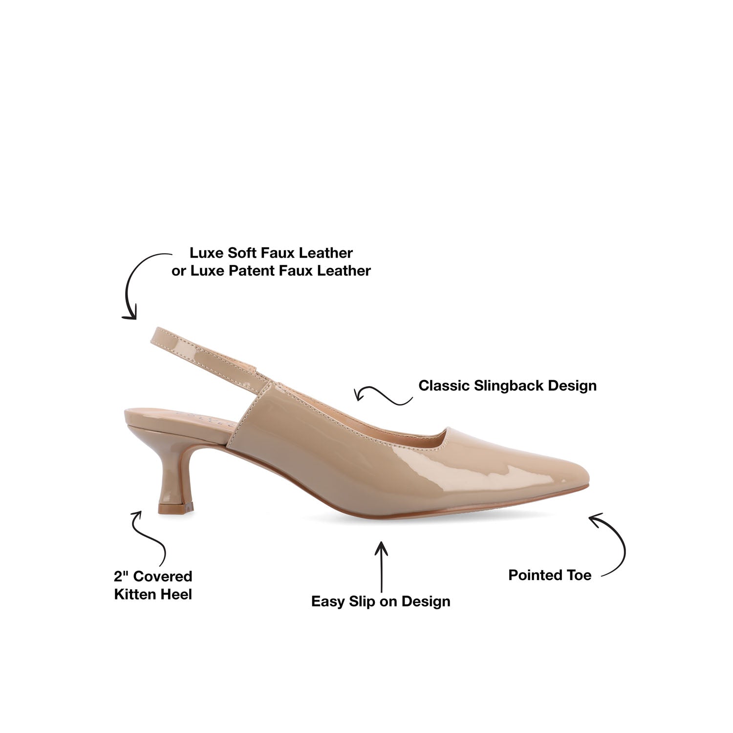 PAULINA STATEMENT KITTEN HEELS IN WIDE - Patent Taupe