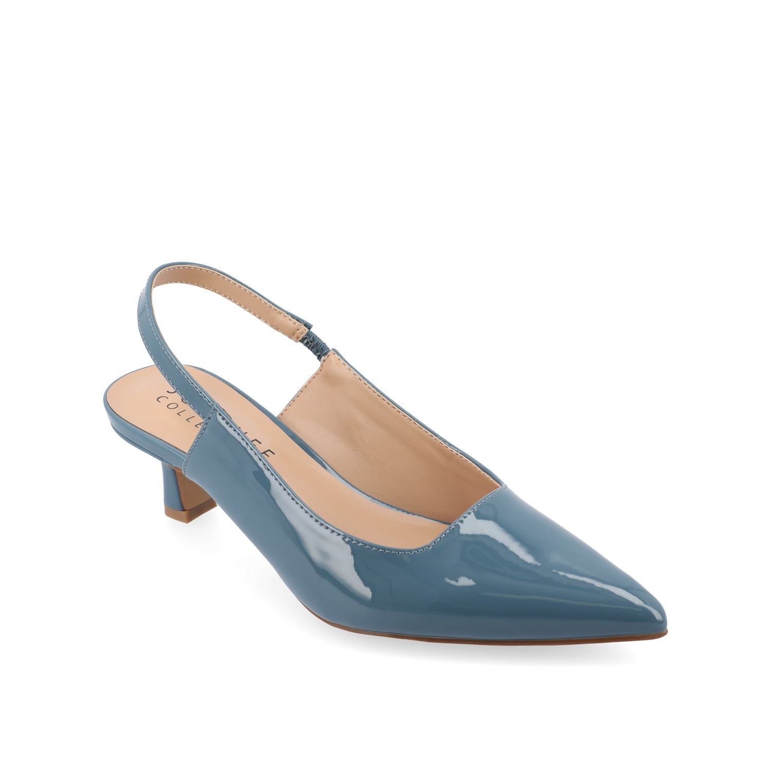 PAULINA PATENT KITTEN HEELS IN WIDE - Patent Blue