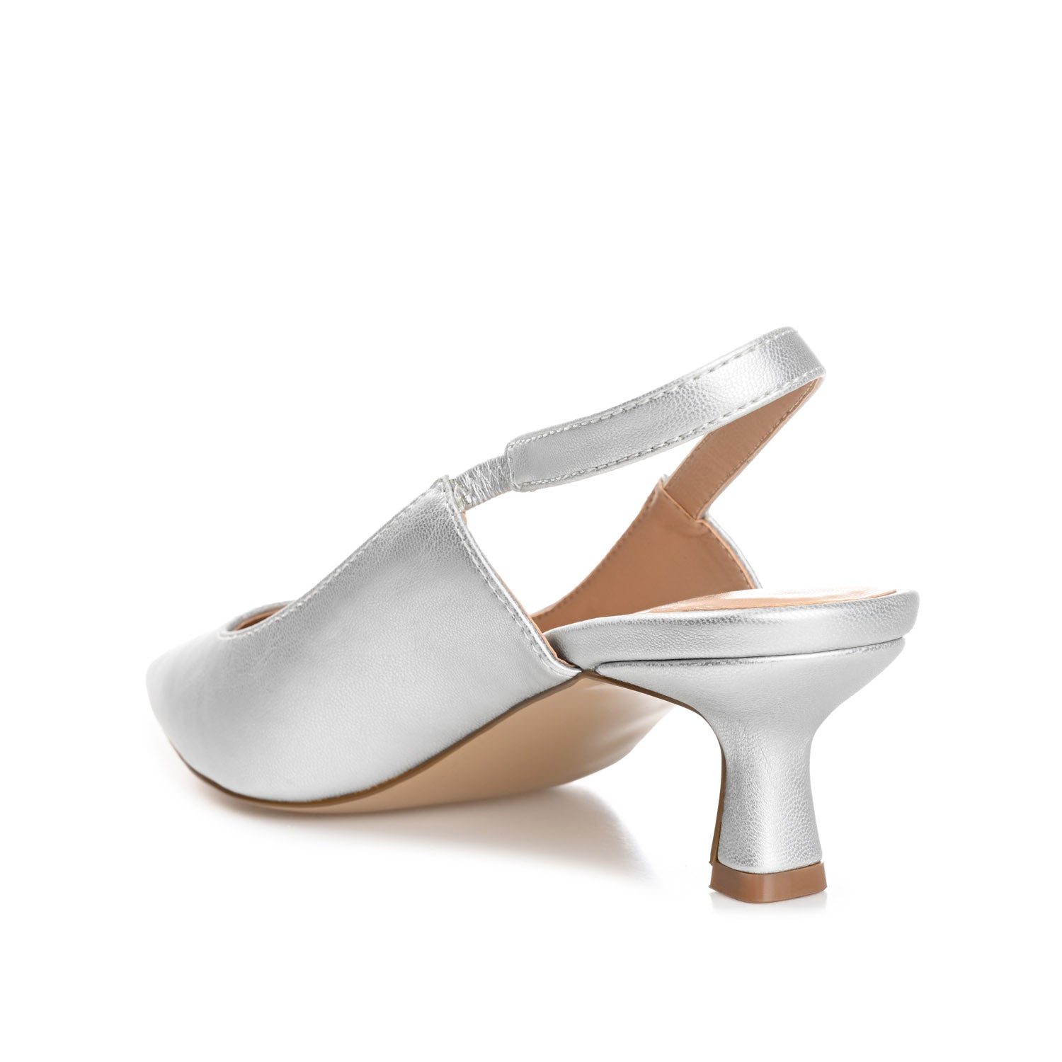 PAULINA PATENT KITTEN HEELS IN WIDE - Silver PU