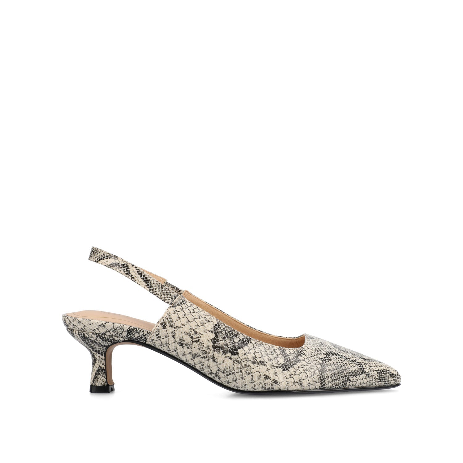 PAULINA SLINGBACK KITTEN HEELS IN PATENT - Snake