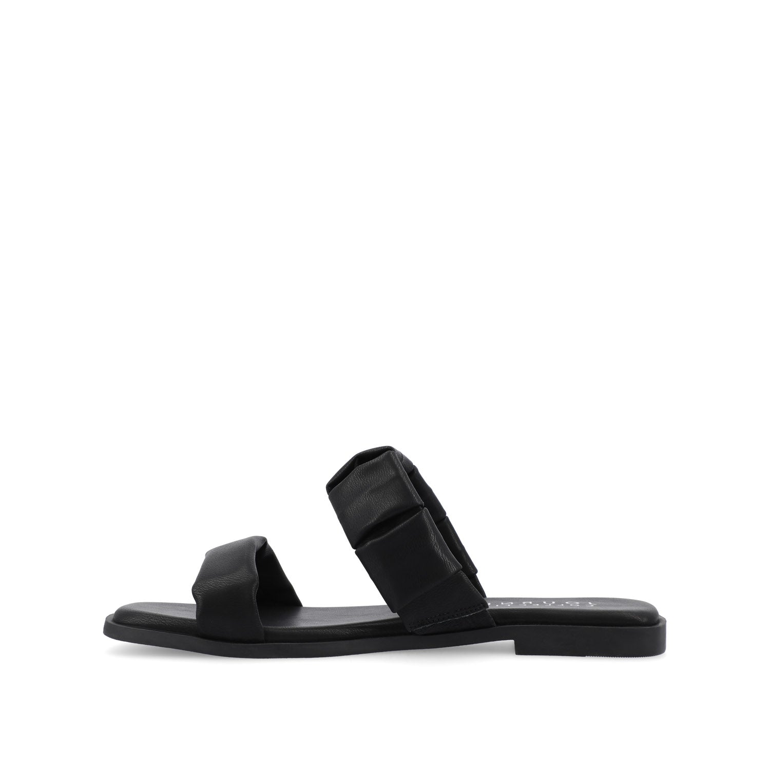 PEGIE SLIDE-ON SANDALS IN VEGAN LEATHER - Black